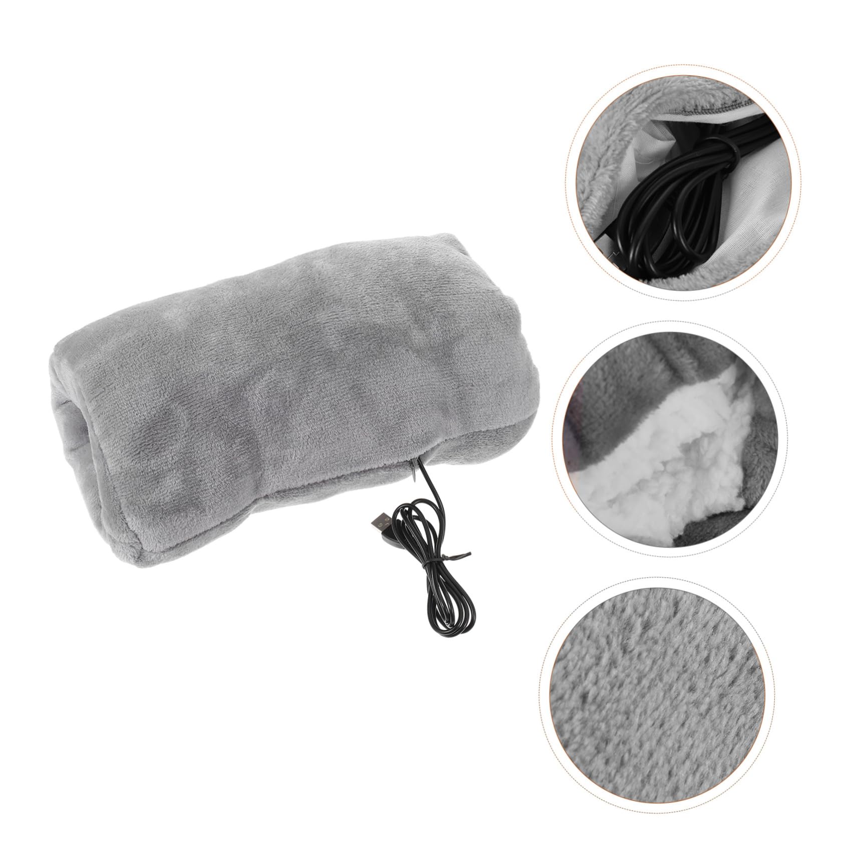 SUPVOX cuscino scaldamani portatile sacchetto riscaldato elettricamente batteria vello guanti scaldamani usb uffizi in flanella spessa per i più grandi Grey