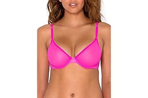 Women's Sheer Mesh Demi Underwire Bra for a Sultry Appeal