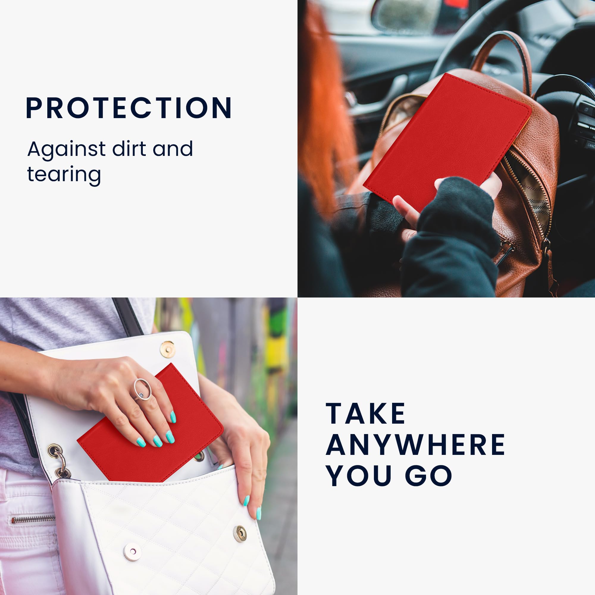 kwmobile Funda para permiso de circulación coche de cuero sintético - Con espacio para tarjetas 9.2 x 13 CM doblado