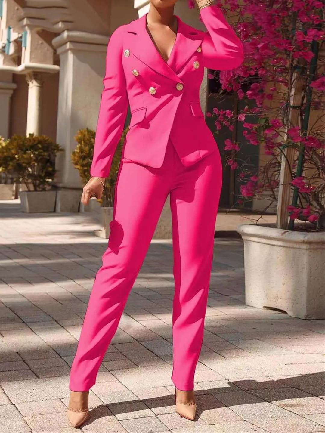 Conjunto De Dos Piezas De Chaqueta Y Pantalones De Manga Larga Para Otoño E Invierno Para Mujer, Elegante Chándal De Oficina