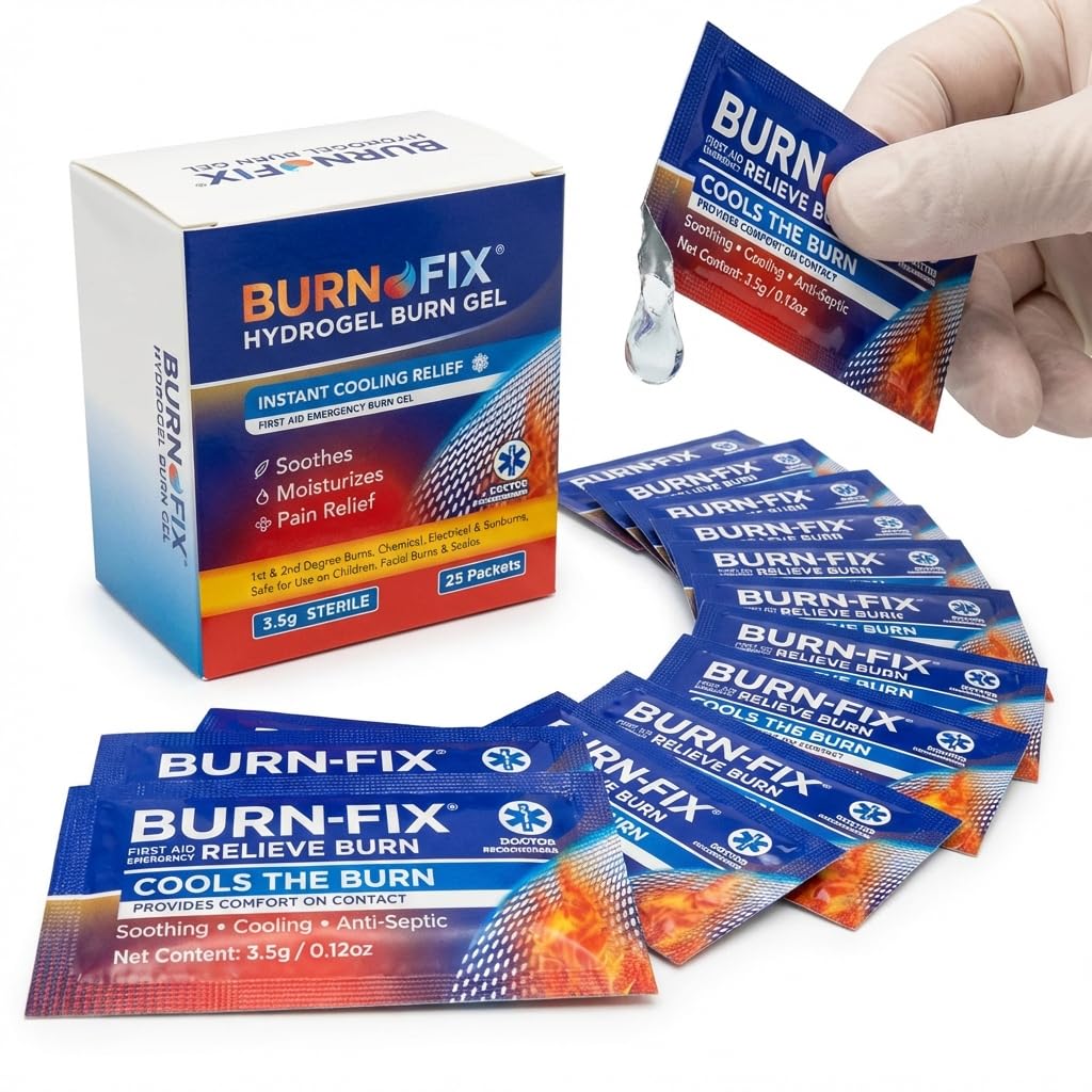 BurnFIX® Burn Gel Packets, First Aid Hydrogel Relief, Minor Burns, 25 Pack — Amazon image 9