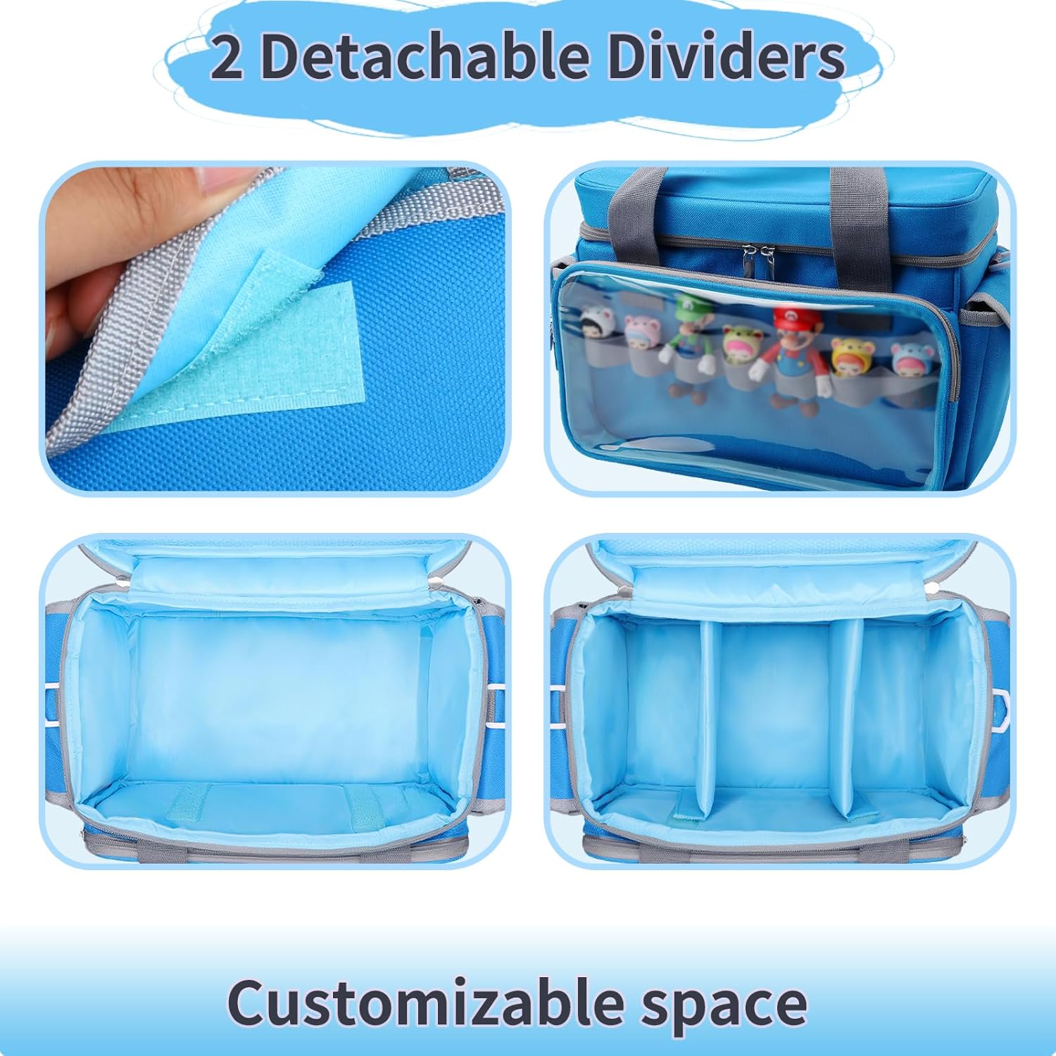 Toniebox Carrying Case Tonie Box Storage Bag for Starter Set Toniebox Figures Characters Headphones & Accessories, Blue
