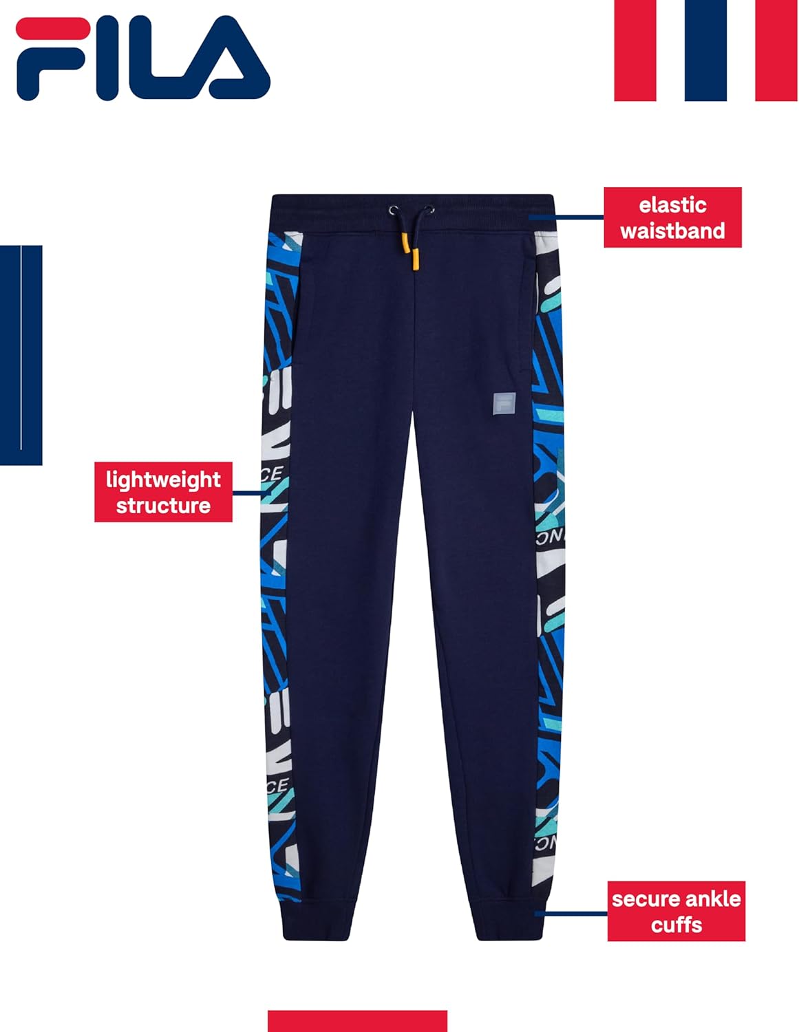 Fila Active Boys Sweatpants - Fleece Boys Athletic Pants Lightweight Performance Joggers Kids Sweatpants with Pockets - Image 3