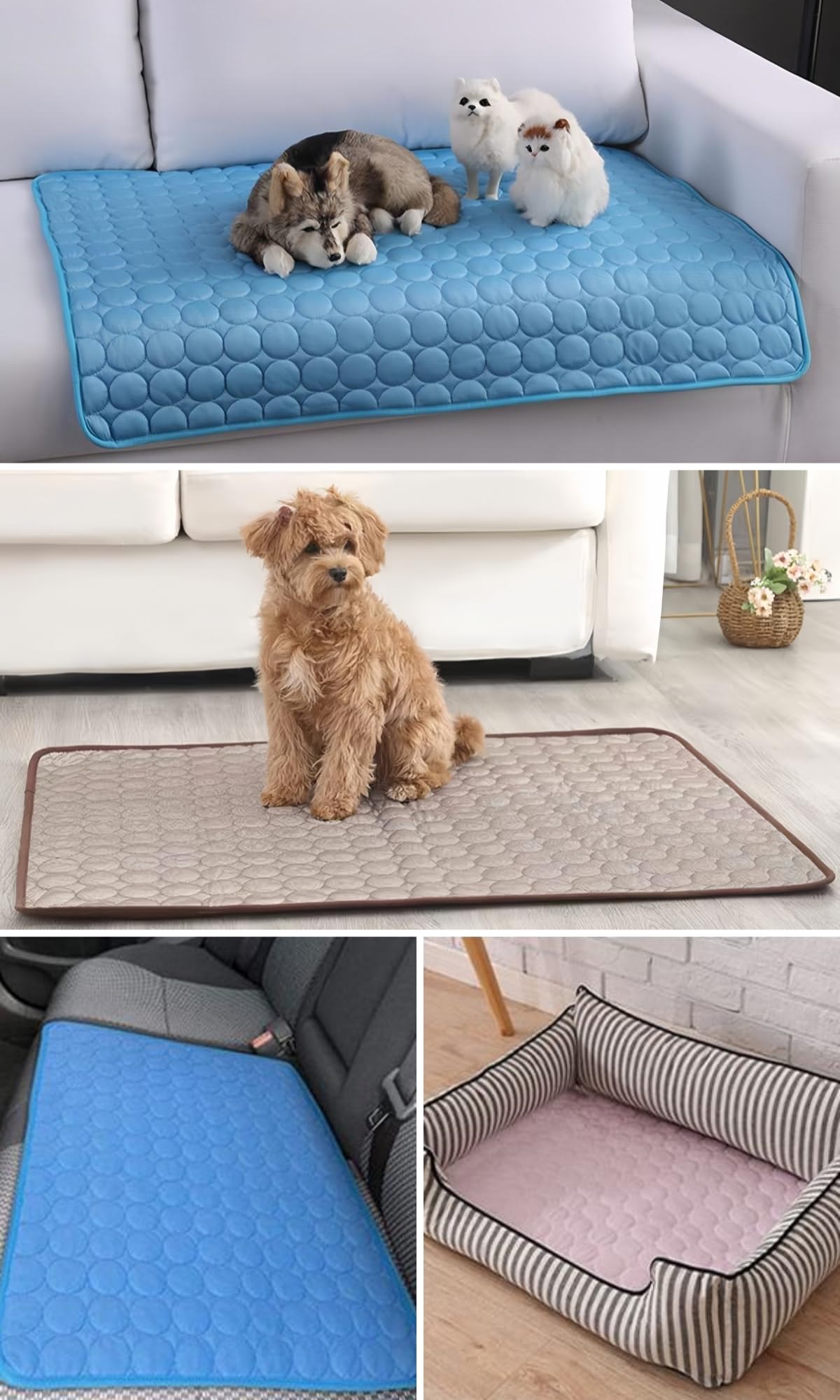 Tappetino Refrigerante Per Cani, 55x70 Cm Rosa - Autoraffreddante E Lavabile Per Estate