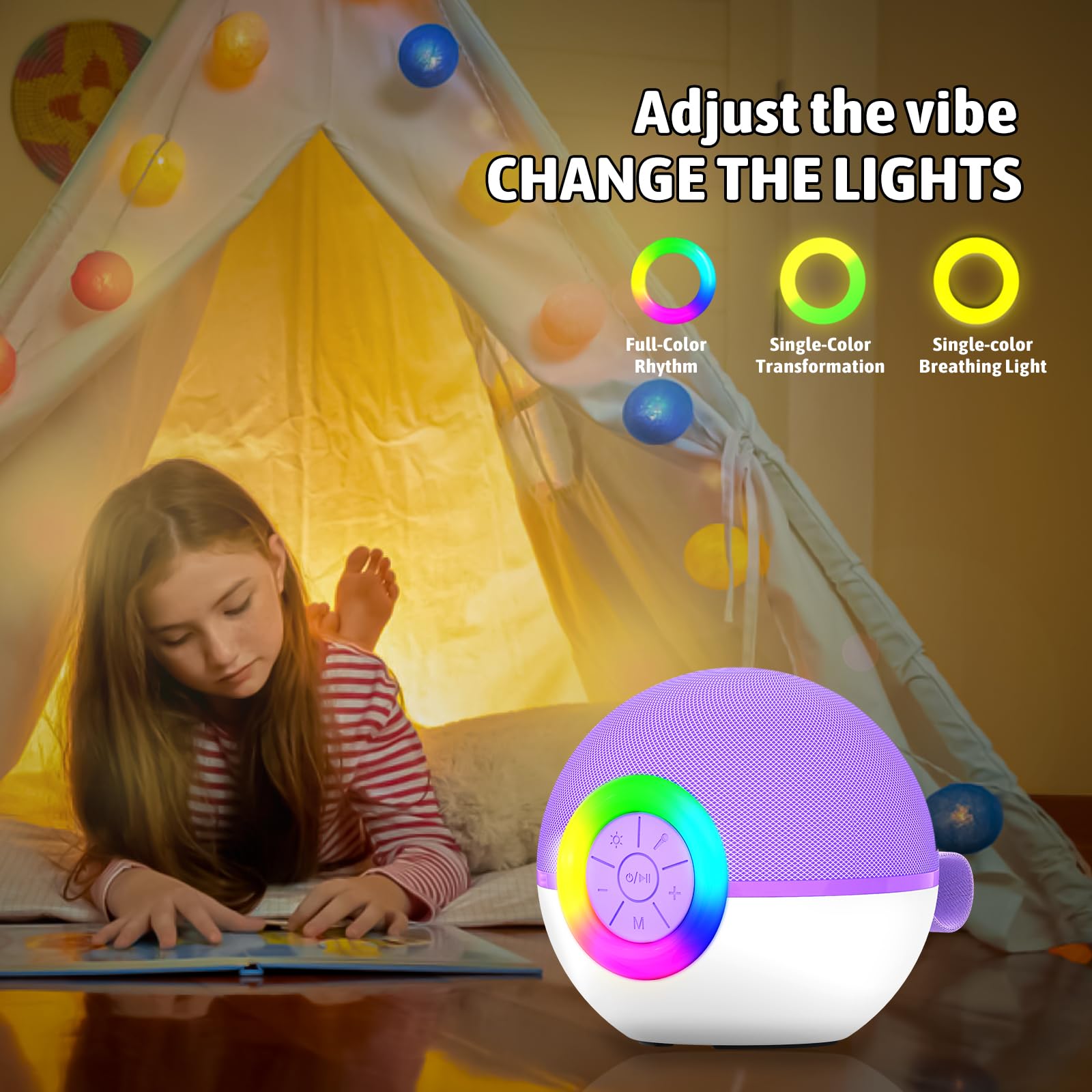 Máquina de micrófono de karaoke para niños y adultos, mini altavoz Bluetooth portátil con micrófono inalámbrico, regalos de cumpleaños de Navidad para niños y niñas de 3, 4, 5, 6, 7, 8, 9, 6