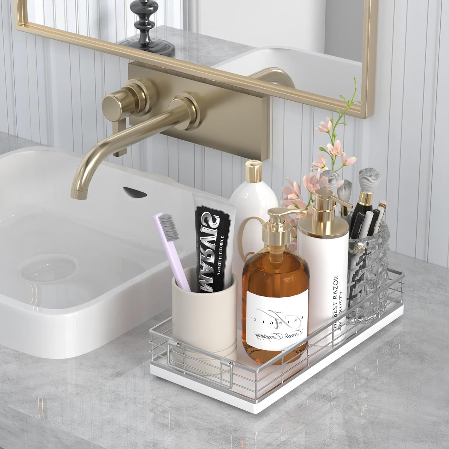 Toilet Paper Basket, 2PCS 13 Inch Bathroom Tank Tray Top of Toilet Storage Toiletries Organizer for Bathroom, Living Room and Kitchen - Image 5