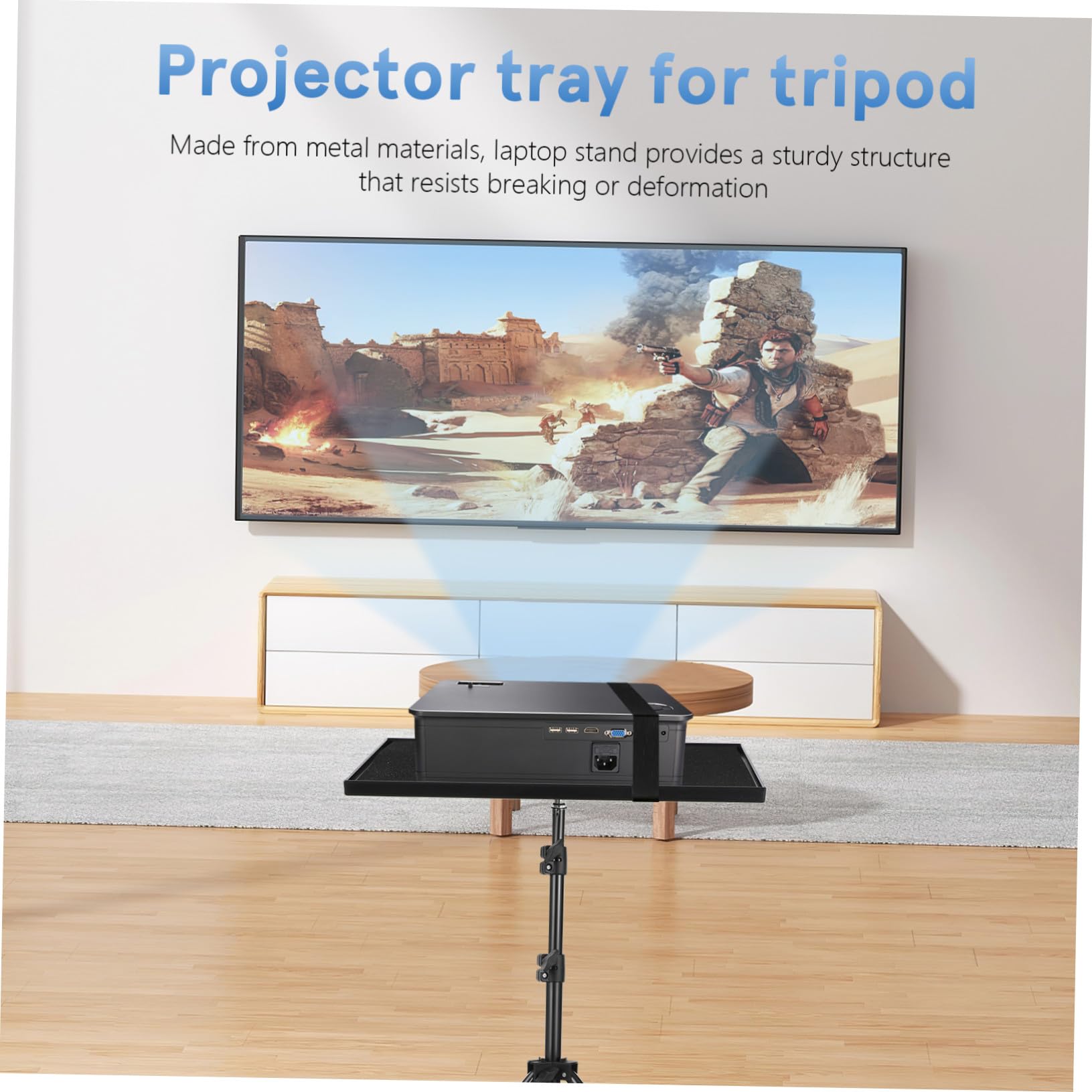 Regulowany Stojak Projektor z Tacą i Statywem Solidny Podstawa Do Laptopa Lekki i Przenośny Szeroka Kompatybilność Idealny Do Kina Domowego Biura i Szkoły