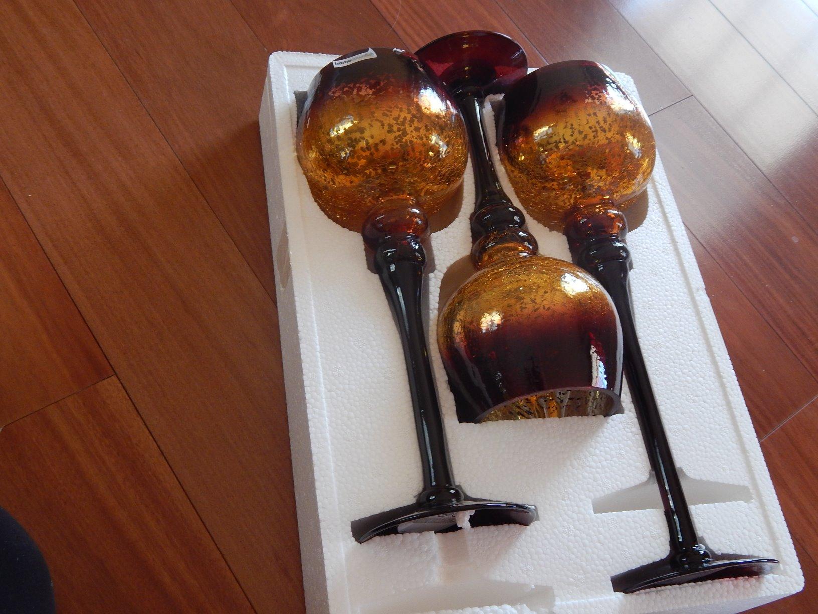 Home Essentials Mercury Chocolate Hurricanes Candle Holders