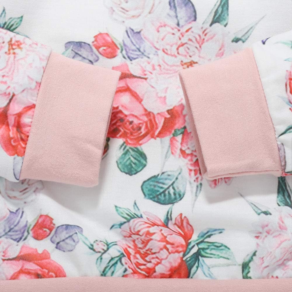 Toddler Girl Clothes 0-4T Cute Baby Infant Sweatshirt Outfits Set Leopard Sweatsuit Ruffle Sweatpants 2PCS