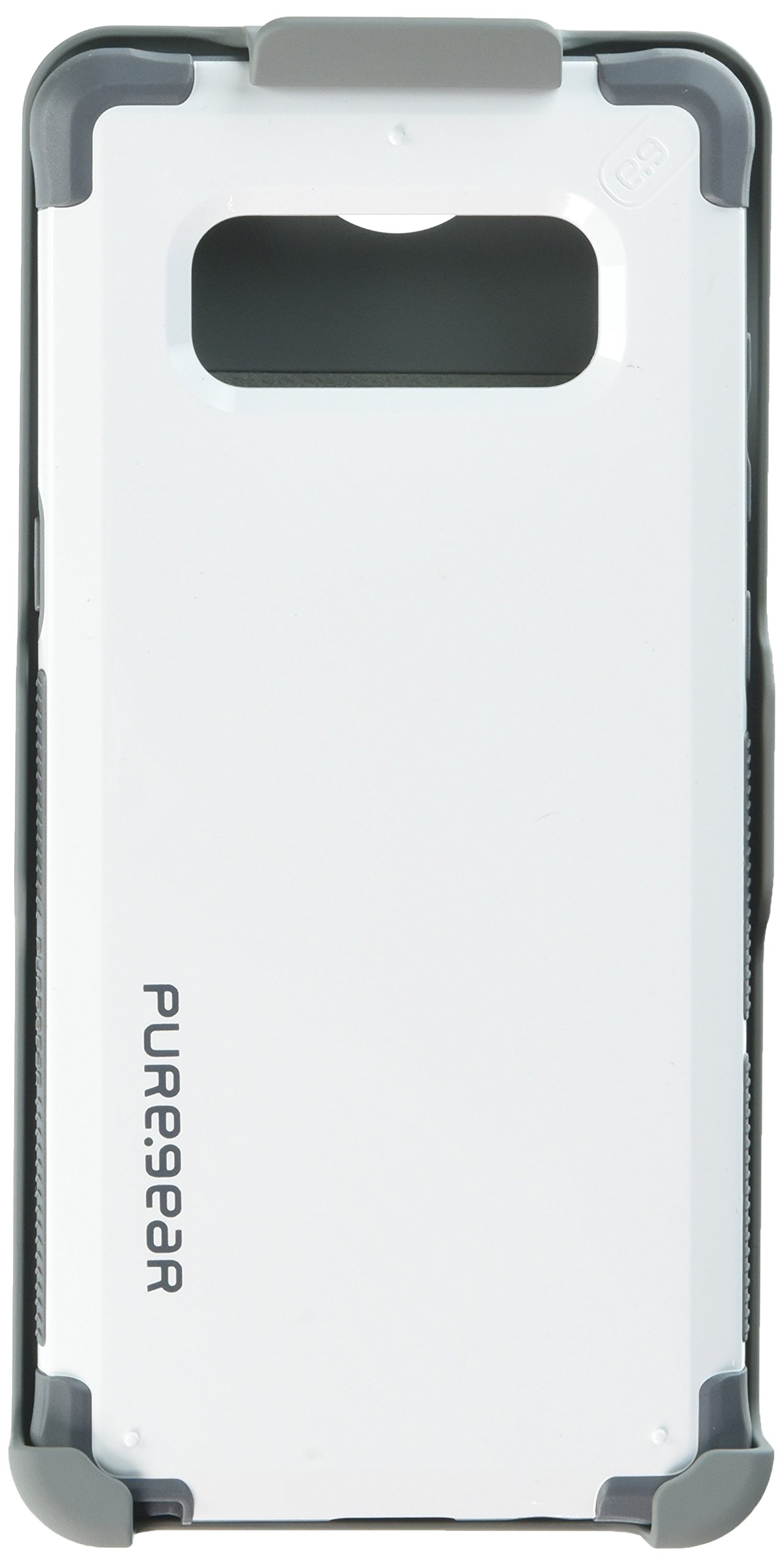 PureGear DualTek Hip Case, Arctic White for Samsung Galaxy Note 8 Durable Protective Extreme Shock Absorbing + 360° Swivel Belt Clip Holster with Adjustable Kickstand