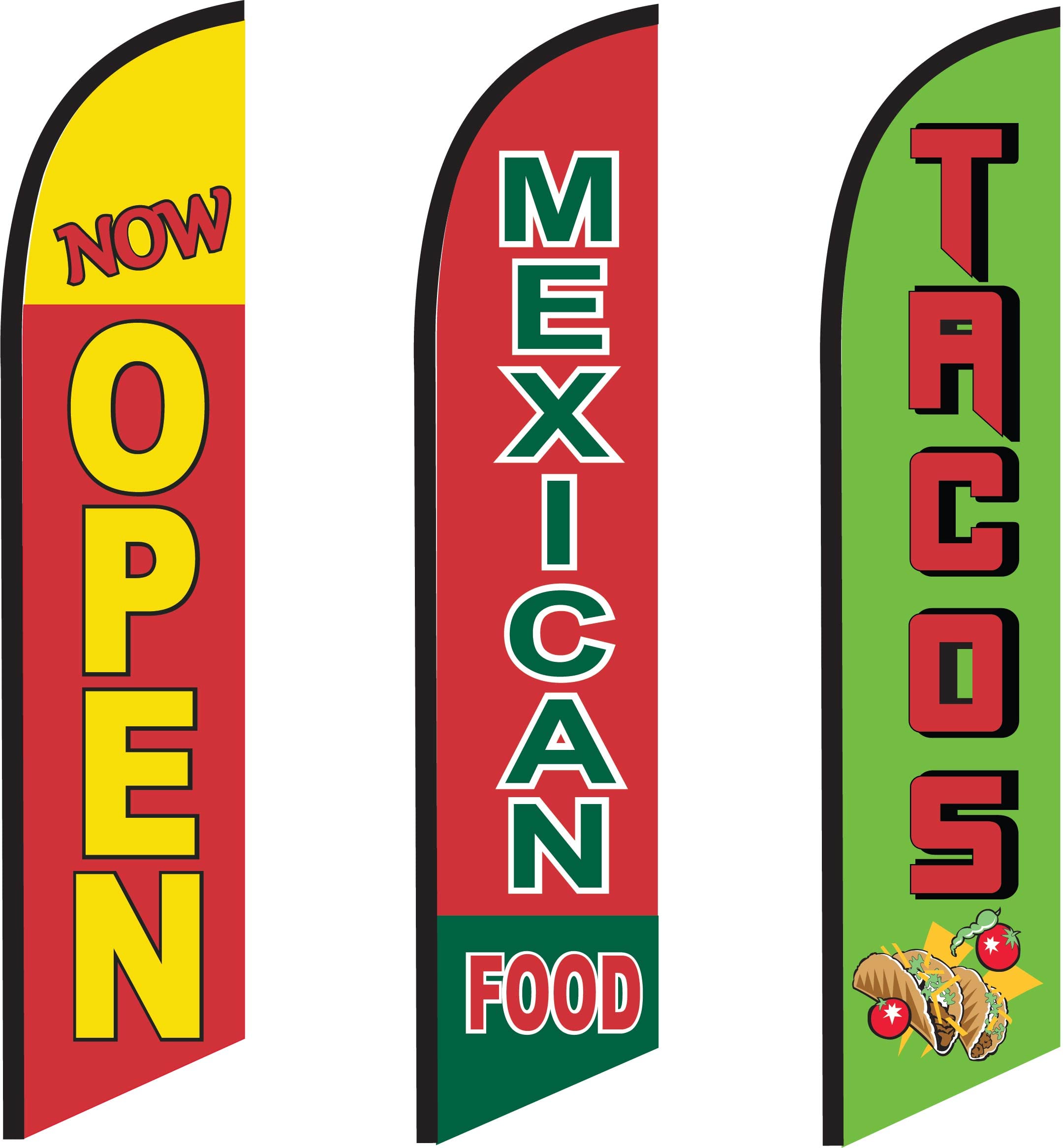 Cobb Promo Food and Restaurant Feather Flag Eye Catching Banner Sign for Business and Marketing Replacement Flag only Without Pole Kit (Now Open Red