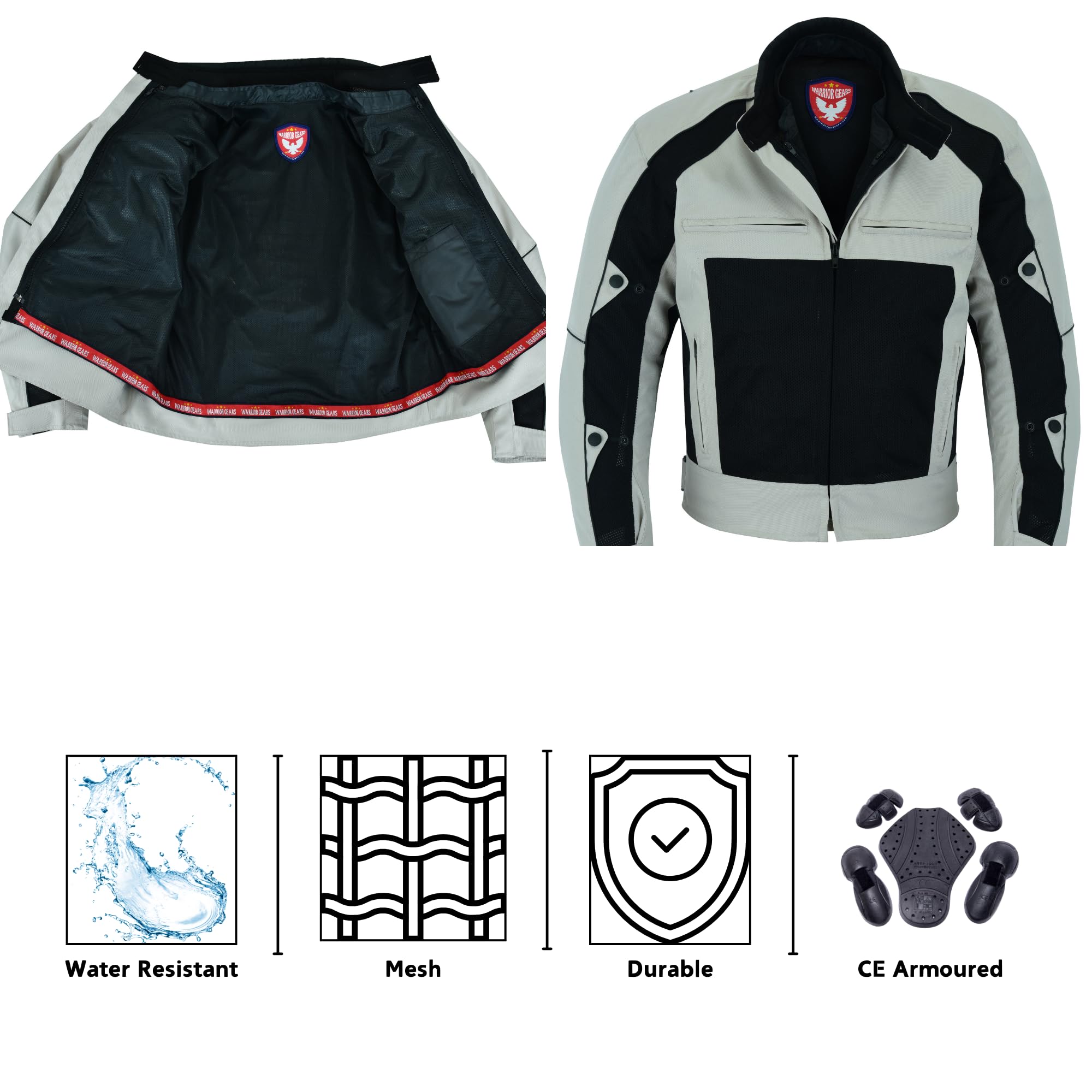 Męska kurtka motocyklowa z tkaniny Air Mesh i Cordura 600D CE, ochronna kurtka motocyklowa z siateczką i wodoodporną podszewką, oddychająca odzież tekstylna dla motocyklistów