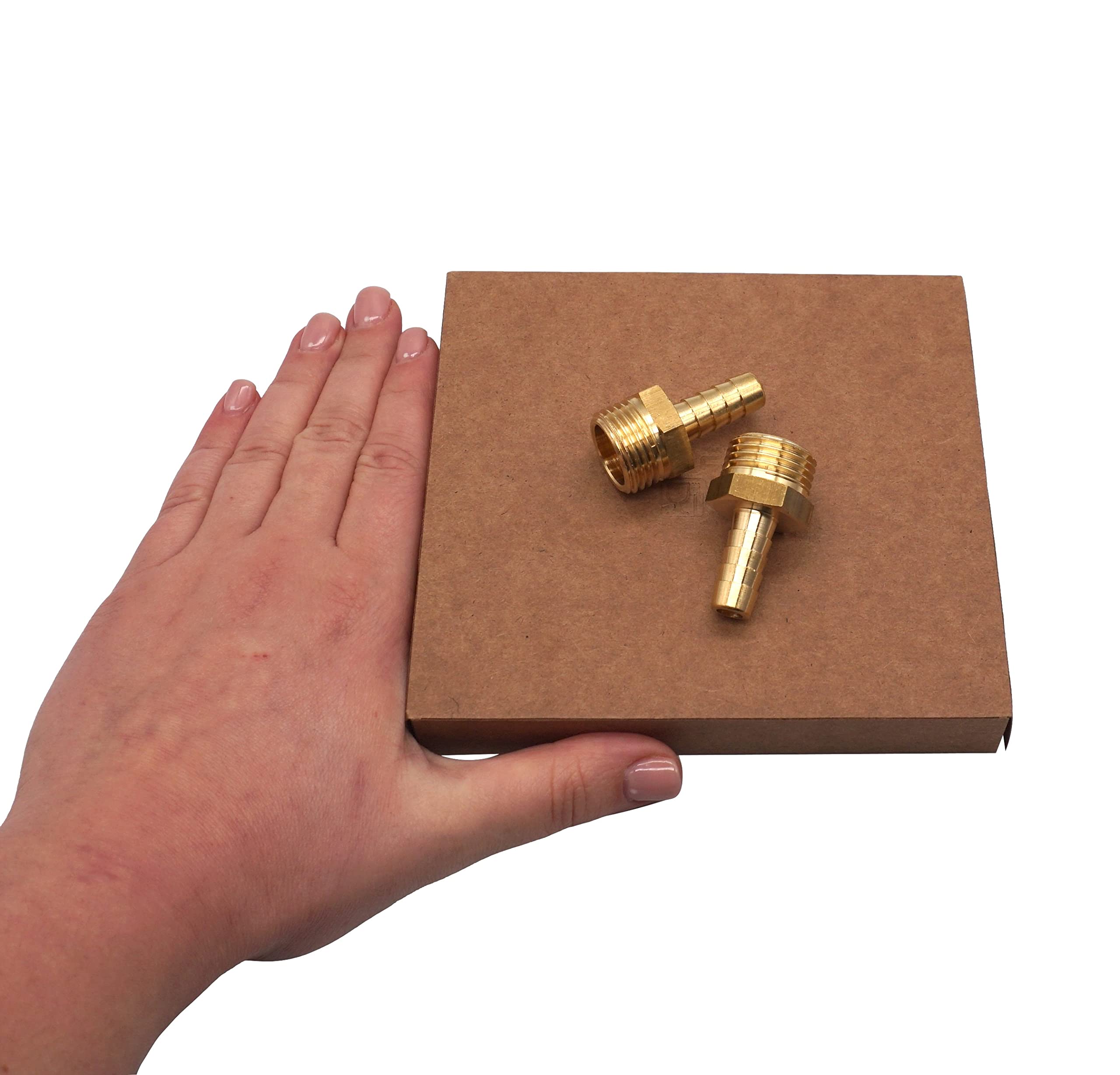 YDHfdc 2 Pezzi Ottone Gomito Tubo Raccordo Barb In Ottone Raccordo Tubo Gomito A 90 Gradi 12 Mm Da Spinato A 1/2" G Filettato Maschio Per Acqua, Carburante, Aria - Foto 5