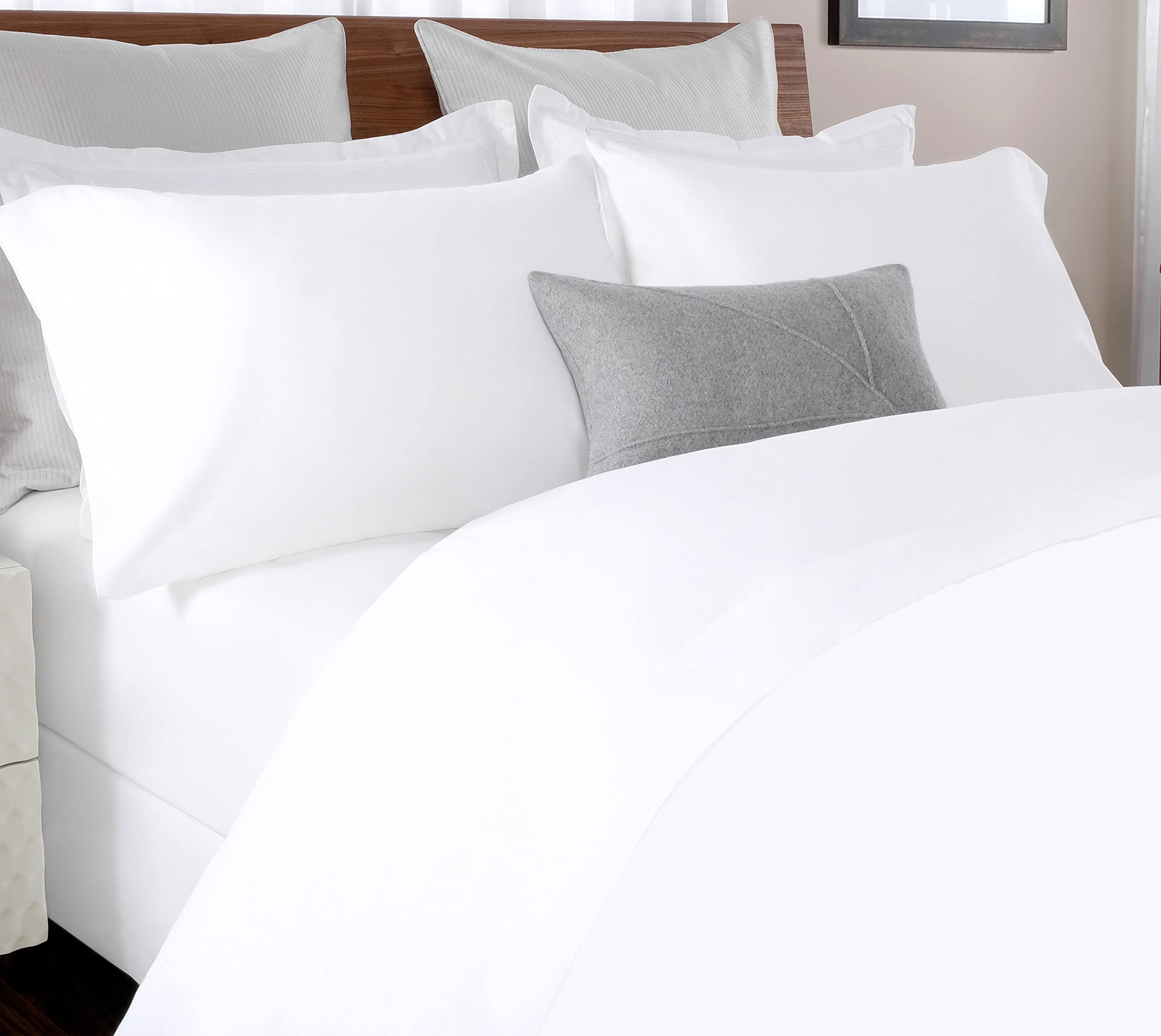 Briarwood Home 150 GSM Solid Percale Deep Pocket Bed Sheet Set, 100% Percale Cotton, Ultra Smooth & Soft Bed Sheets (King, White)