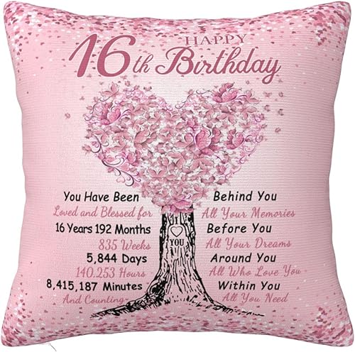 Miniatura 8 de Regalos para niñas de 15 años, funda de almohada de 18 x 18 pulgadas, regalos de cumpleaños 15 para adolescentes, decoraciones de cumpleaños de 15