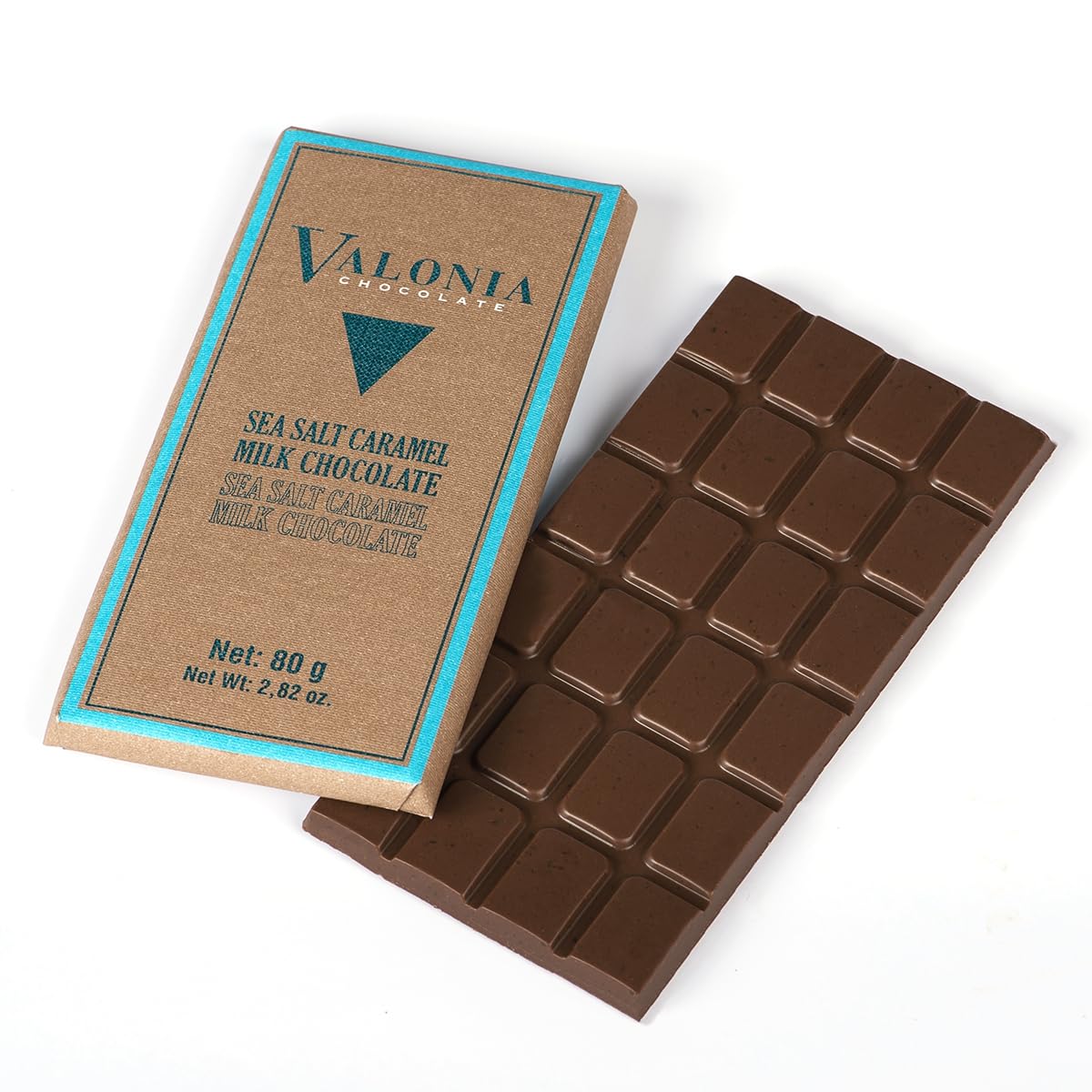 Valonia Grand Sea Salt Caramel – 80g Milk Chocolate Bar with Salted Caramel | Sweet & Savoury Gourmet Treat | Turkish Chocolate Gift for Her or Him | Perfect with Coffee or Dessert Wine