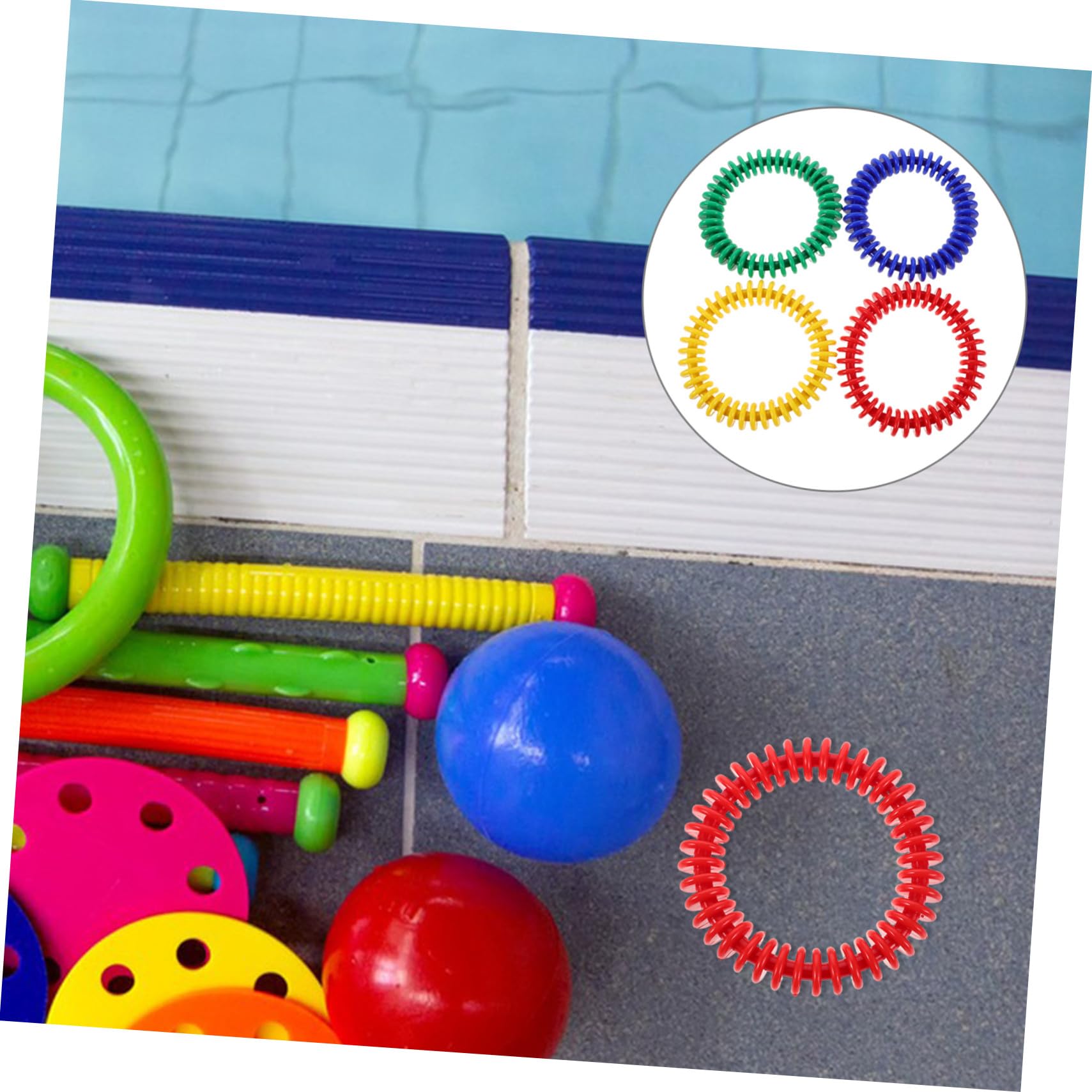 Abaodam 4pièces Jouets De Plongée avec Anneaux pour Piscine Accessoires Aquatiques Colorés pour Garçon Fille Équipement De Jeu pour Piscine