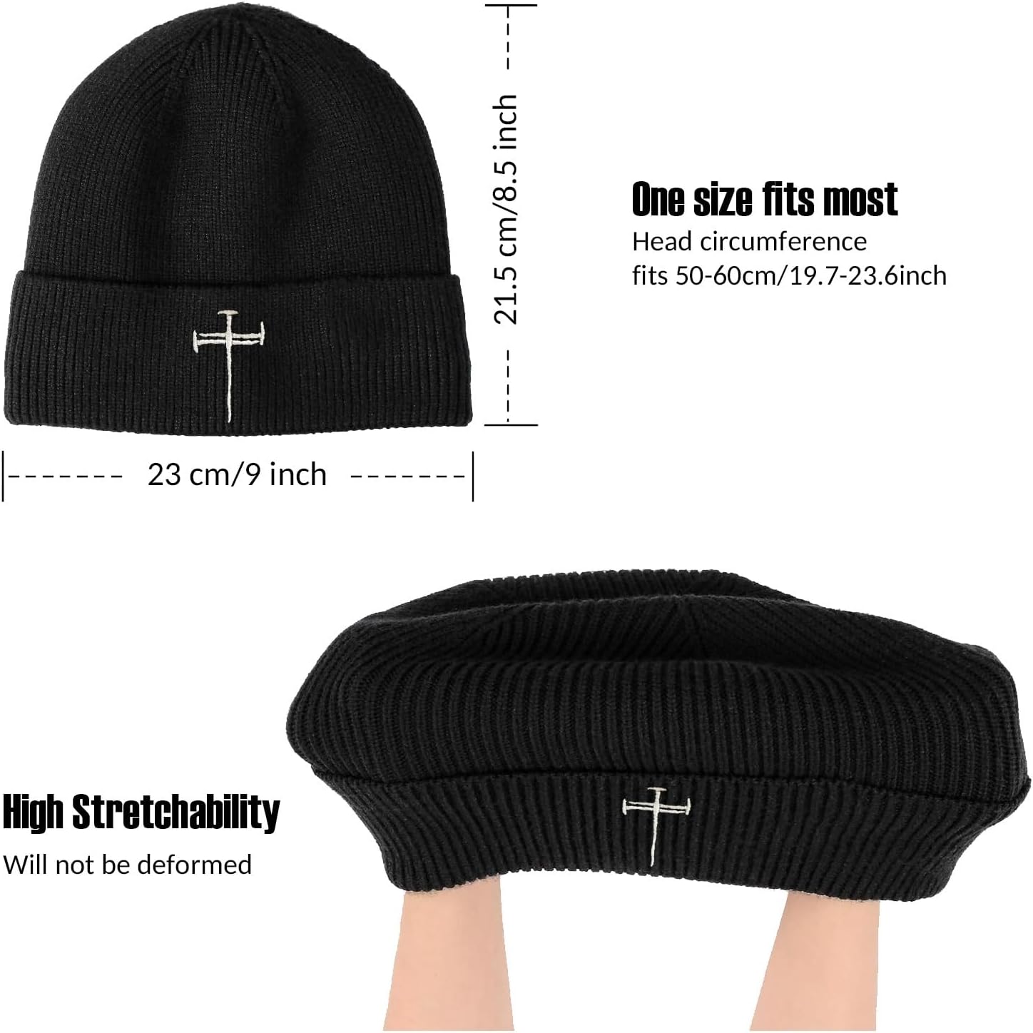 Winter Beanie for Men Women Fleece Lined Beanies Hats Soft Warm Thick Knit Hat - Image 3