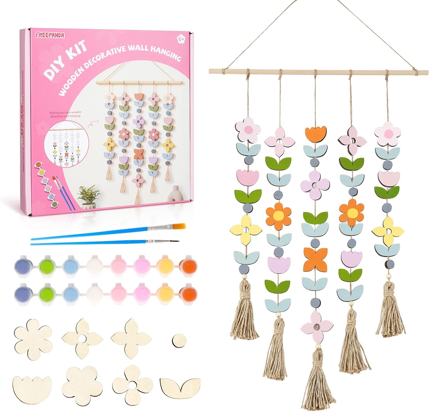 Wooden Painting Craft Kits, Arts and Crafts for Kids Wall Decor, Creative Activity Gifts for Boys and Girls Ages 4-8 8-12