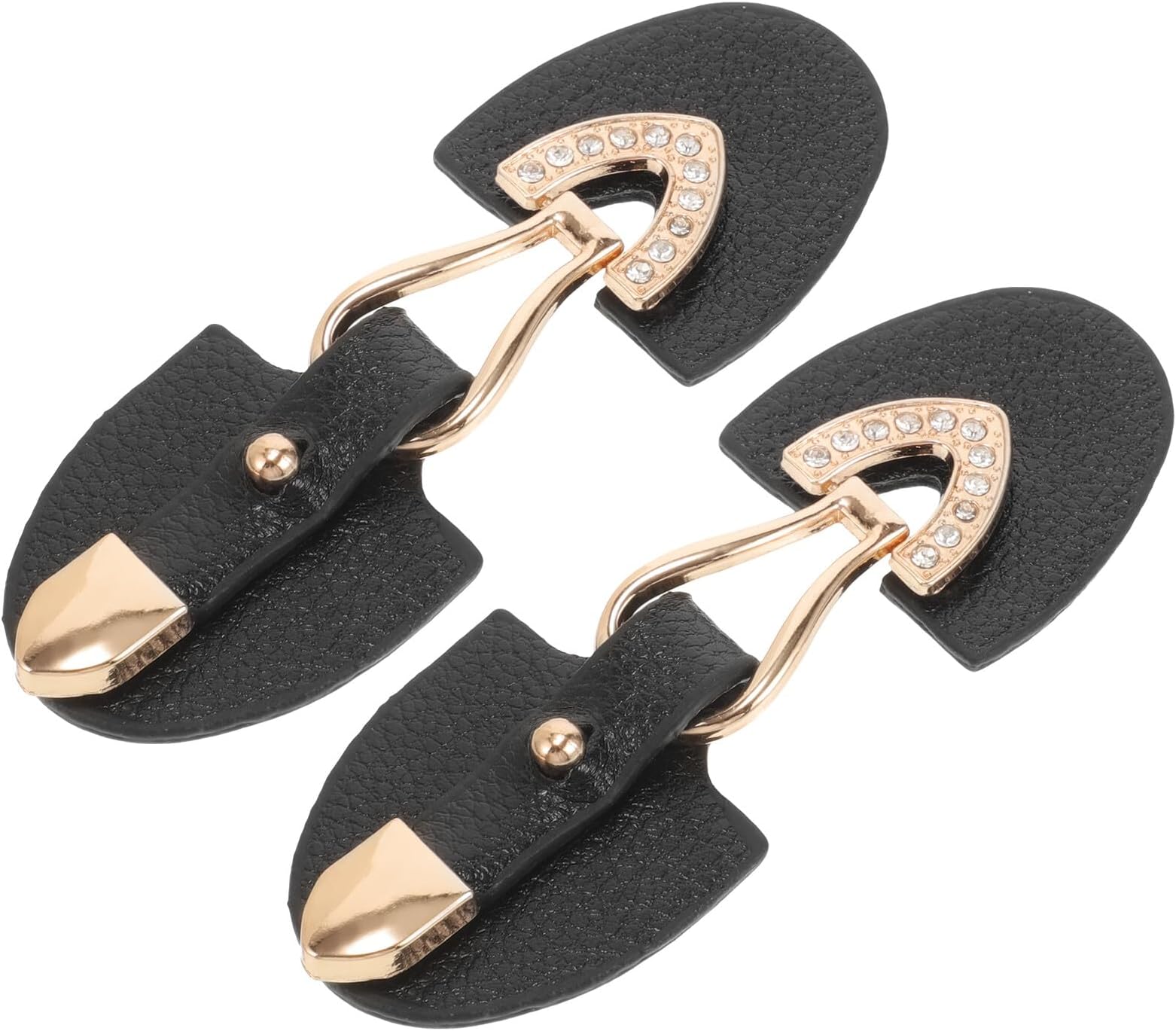 1 Pair Metal Leather Belt Toggle Buckles Black Coat Closure Buttons for Women Overcoat Sweater Wool Coat Decoration Stylish Clothing Clasps Accessories