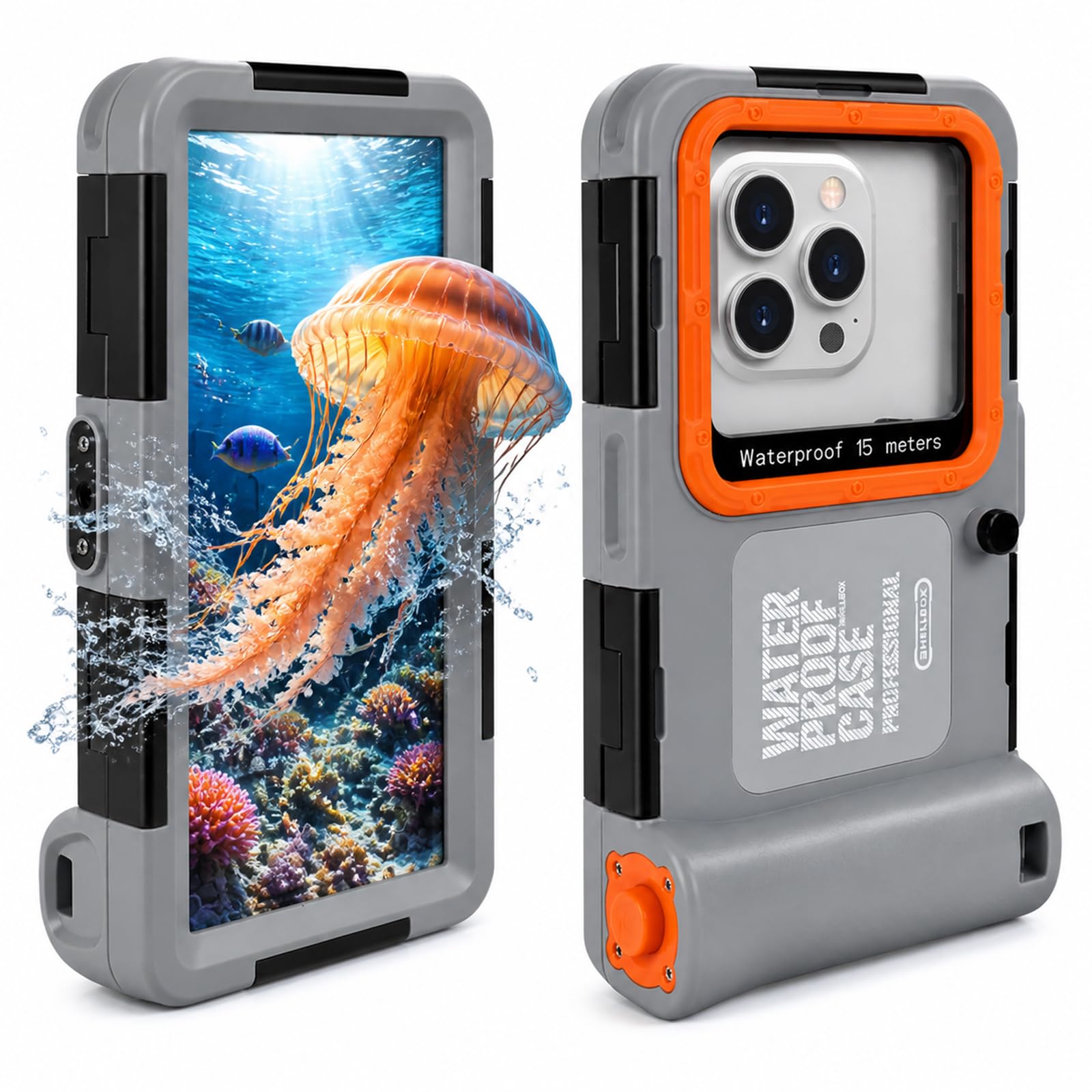 Funda de teléfono subacuática IP68 mejorada para esnórquel, funda impermeable para teléfono | Funda profesional de buceo diseñada para iPhone 7-17 Pro Max/Pro/Plus/Mini, SE 2/3, fotos y videos submarinos