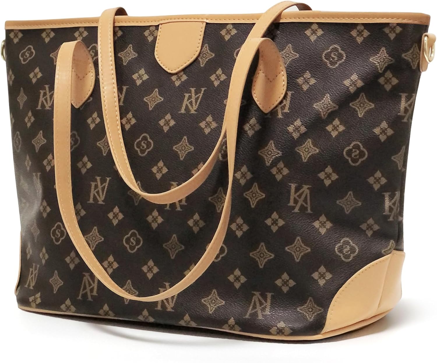 WYAQJLV Handbags for Women Large Capacity Vegan Leather Shoulder Bags Luxury Design Retro Ladies Tote Bag Top Handle Satchel (brown)