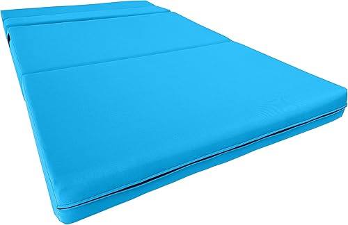 Miniatura 3 de D&D Futon Furniture Colchón plegable portátil, camas de invitados de estudio, colchones de caravana, espuma de alta densidad (turquesa, 6 x 48 x 80
