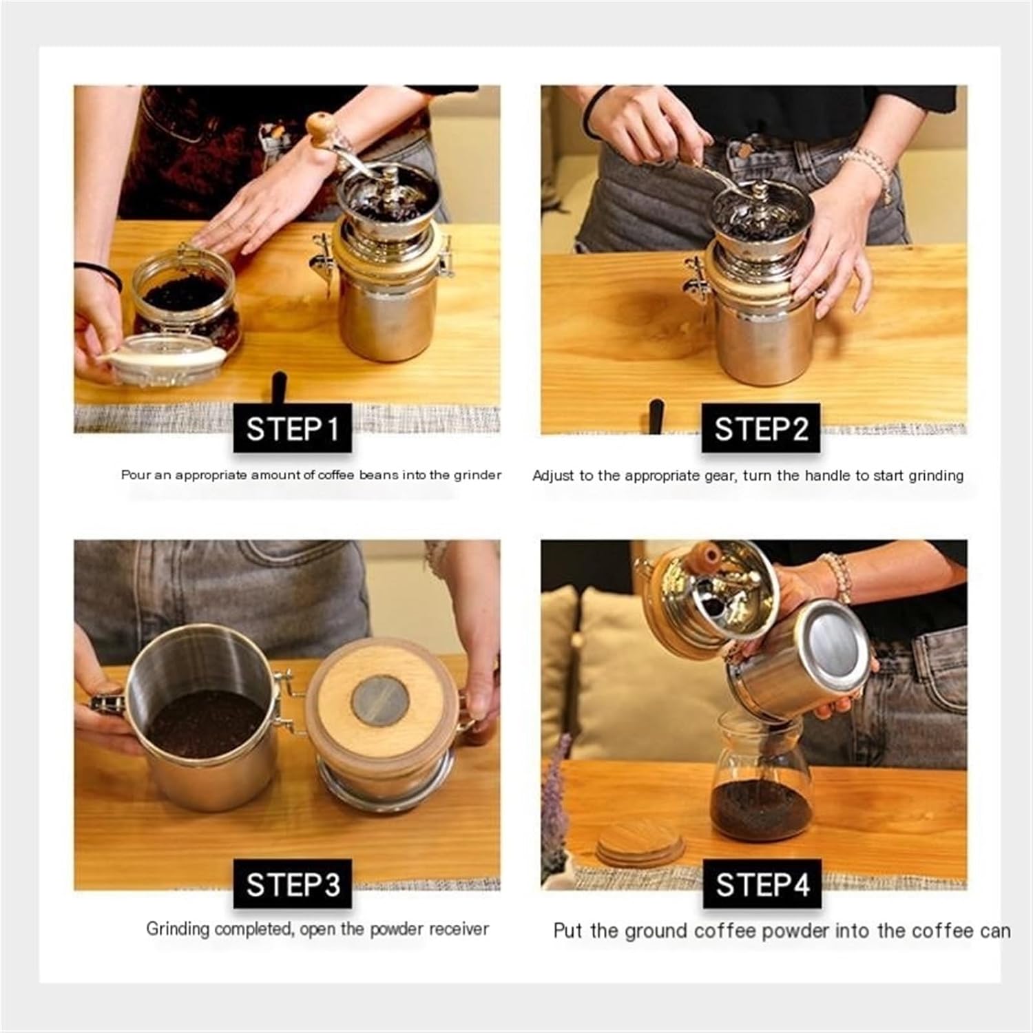 Coffee Grinder Coffee Bean Grinder Stainless Steel Manual Bean Grinder Household Small Grinder Portable Hand Coffee Machine