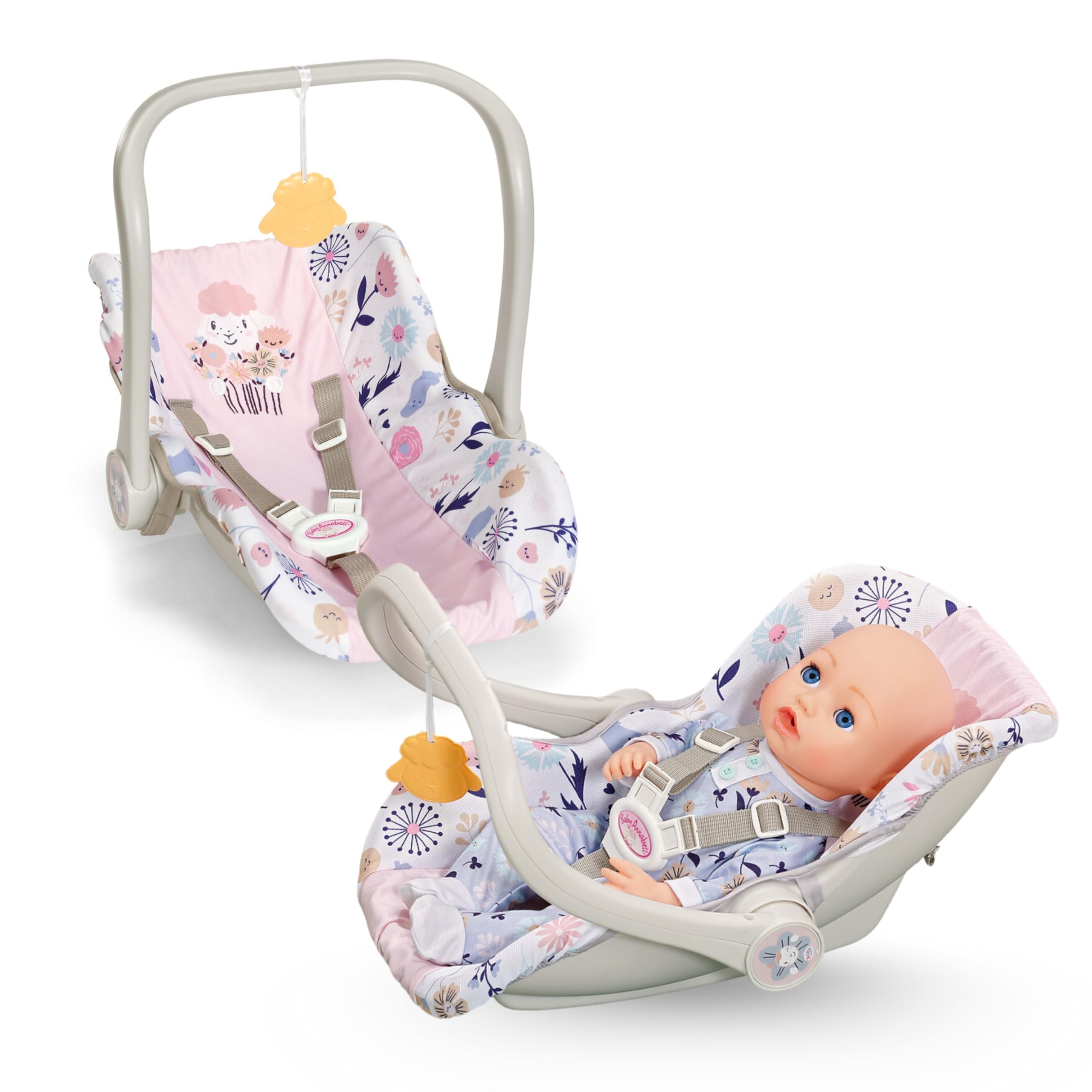 Baby Annabell Comfort Seat - 2 in 1 doll seat & carrier - Lightweight & incl. seatbelt - Fits any 43cm & 36cm doll - 100% plastic free packaging - Suitable for children aged 3+