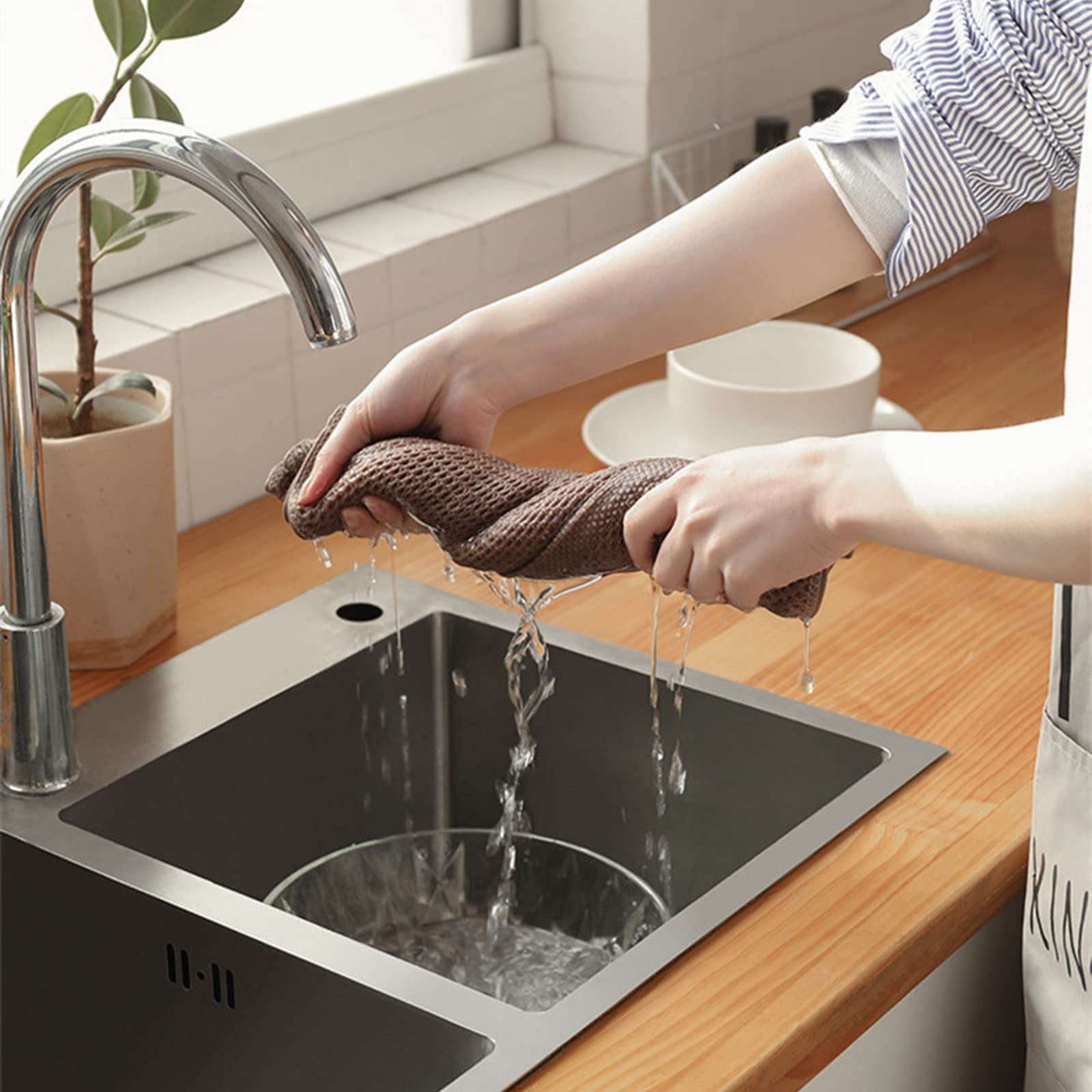 Nialnant 6 Strofinacci Da Cucina In Cotone 100% A Nido D'ape - Assorbenti, 33x71 Cm, Multicolore, Con Gancio, Lavabili