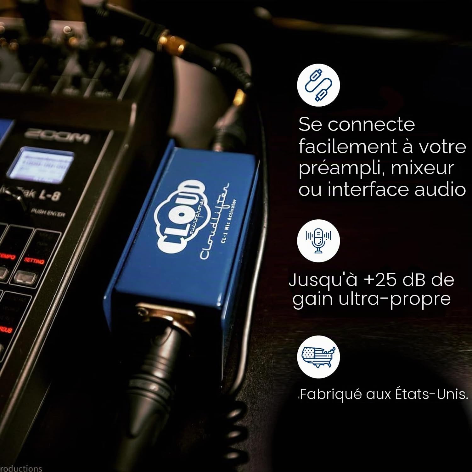 Cloud Microphones - Cloudlifter CL-1 Mic Activator - Gain de préampli Micro Ultra-Propre - Fabriqué aux États-Unis