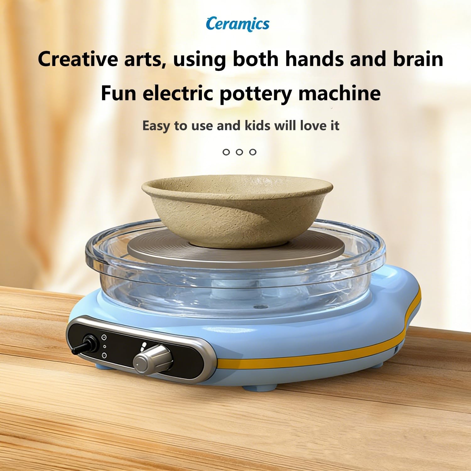 Elektrische Töpferscheibe, 12CM Pottery Wheel Mit Stufenloser Geschwindigkeit, Zwei Wege Drehung, Für Kinder Und Erwachsene Töpferanfänger DIY, Töpferstudio