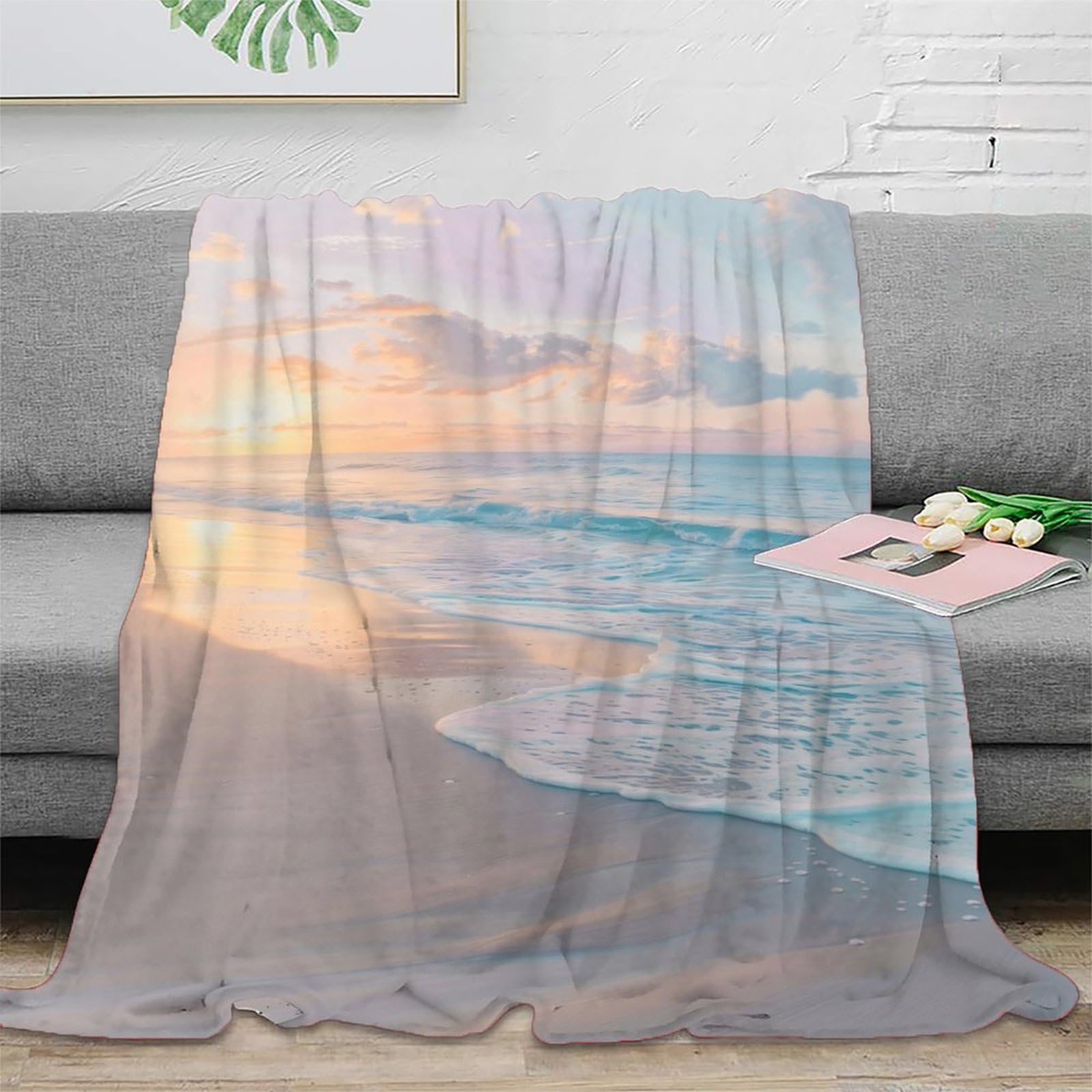 Plaid de voyage microfibre pour des soirées cocooning et pique-niques face au sunset