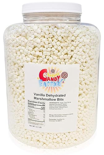 Pedacitos de malvavisco deshidratado de vainilla en tarro