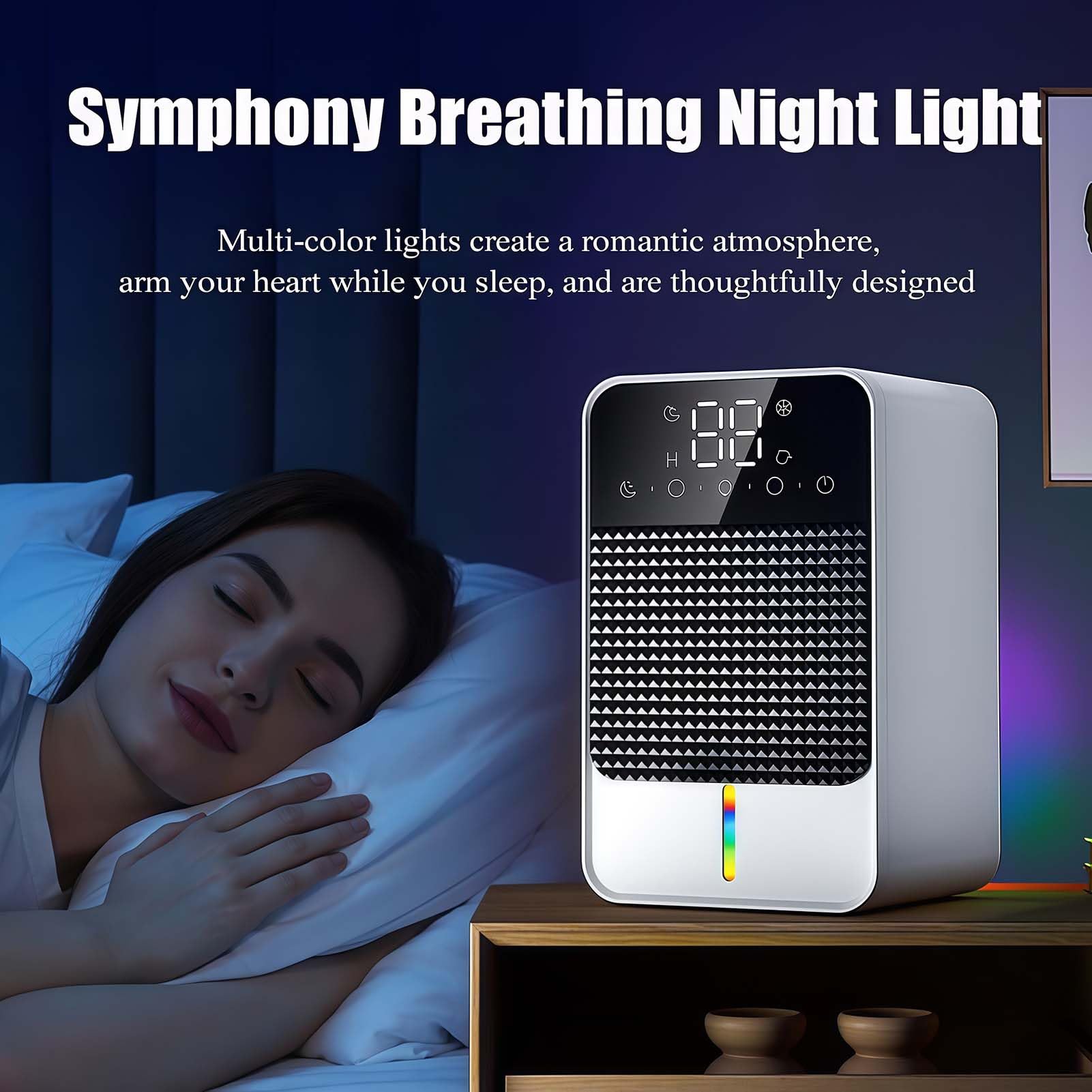 Deumidificatore per la casa, assorbe l'umidità a risparmio energetico, spegnimento automatico, modalità notturna, adatto per camere da letto, bagni e piccoli spazi