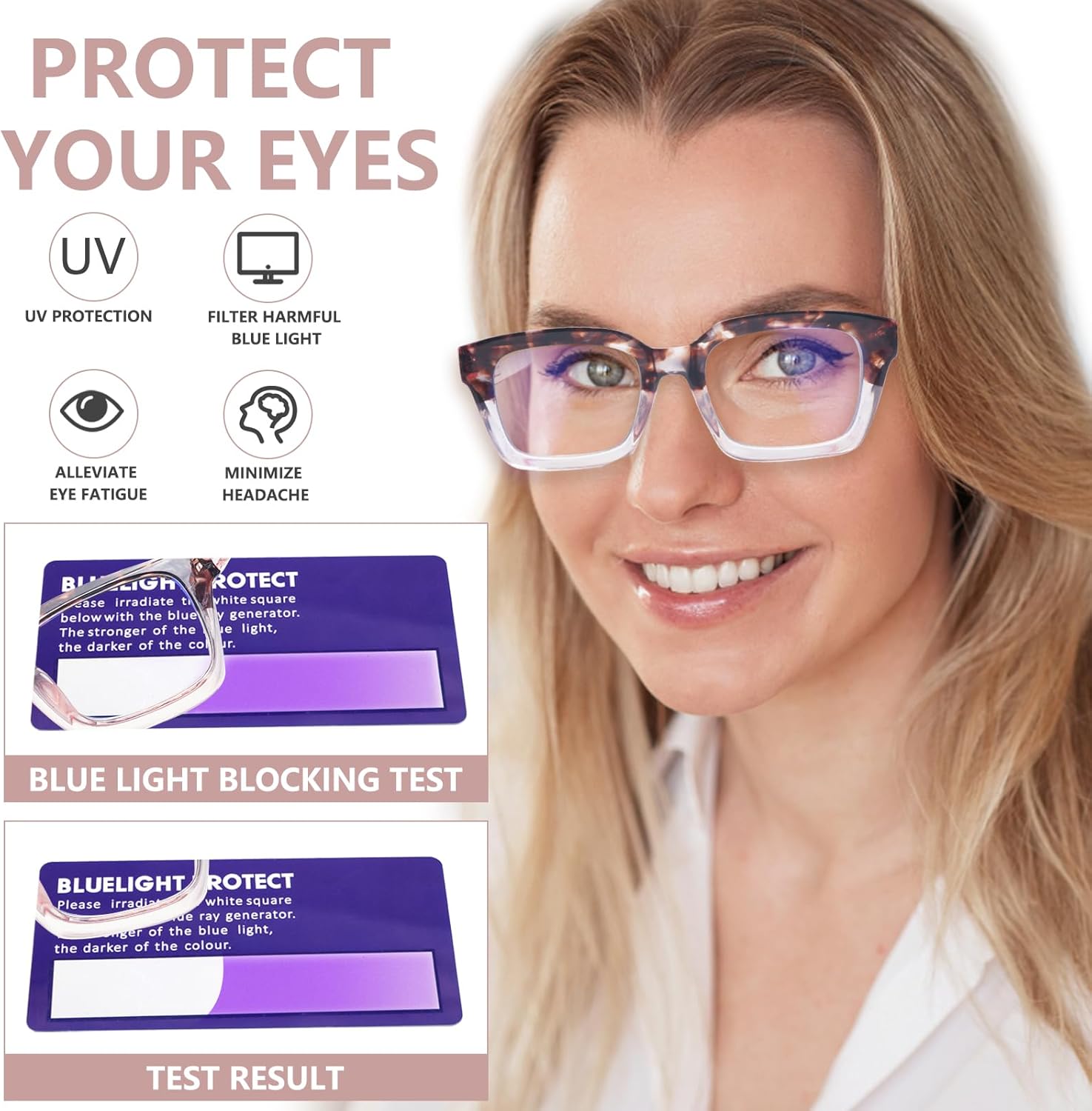 CLASAGA Progressive Multifocus Reading Glasses for Women, Oprah Style Blue Light Ladies Computer Readers Eyeglasses