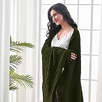 Vista 14 de inhand Knitted Throw Blankets for Couch and Bed, Soft Cozy Knit Blanket with Tassel, Black Lightweight Decorative Blankets and Throws, Farmhouse