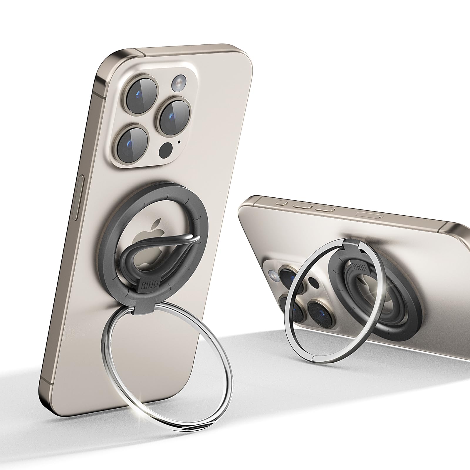 OPSO Magnetic Phone Ring Holder for MagSafe, 360° Rotatable Gym Finger Ring Grip Stand, [Dual-Sided Magnet] Magnetic Phone Grip Adjustable Kickstand