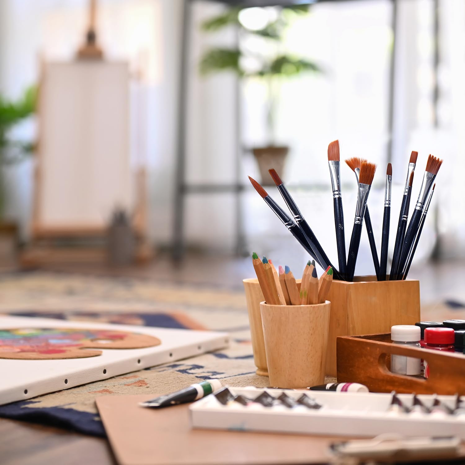 Bluebird 12 Pcs Professional Artist Paint Brush Set for Acrylic Paintings - Acrylic Paint Brushes for Water, Oil Painting - Brushes for Canvas, Fabric & Watercolors