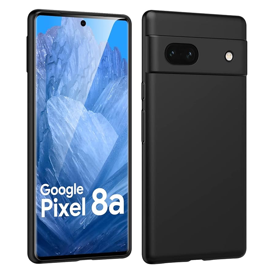Google Pixel 8a 本体プラス マットブラックケース付き Google Pixel 8a ケース カバー 黒 ブラック 耐衝撃 マット