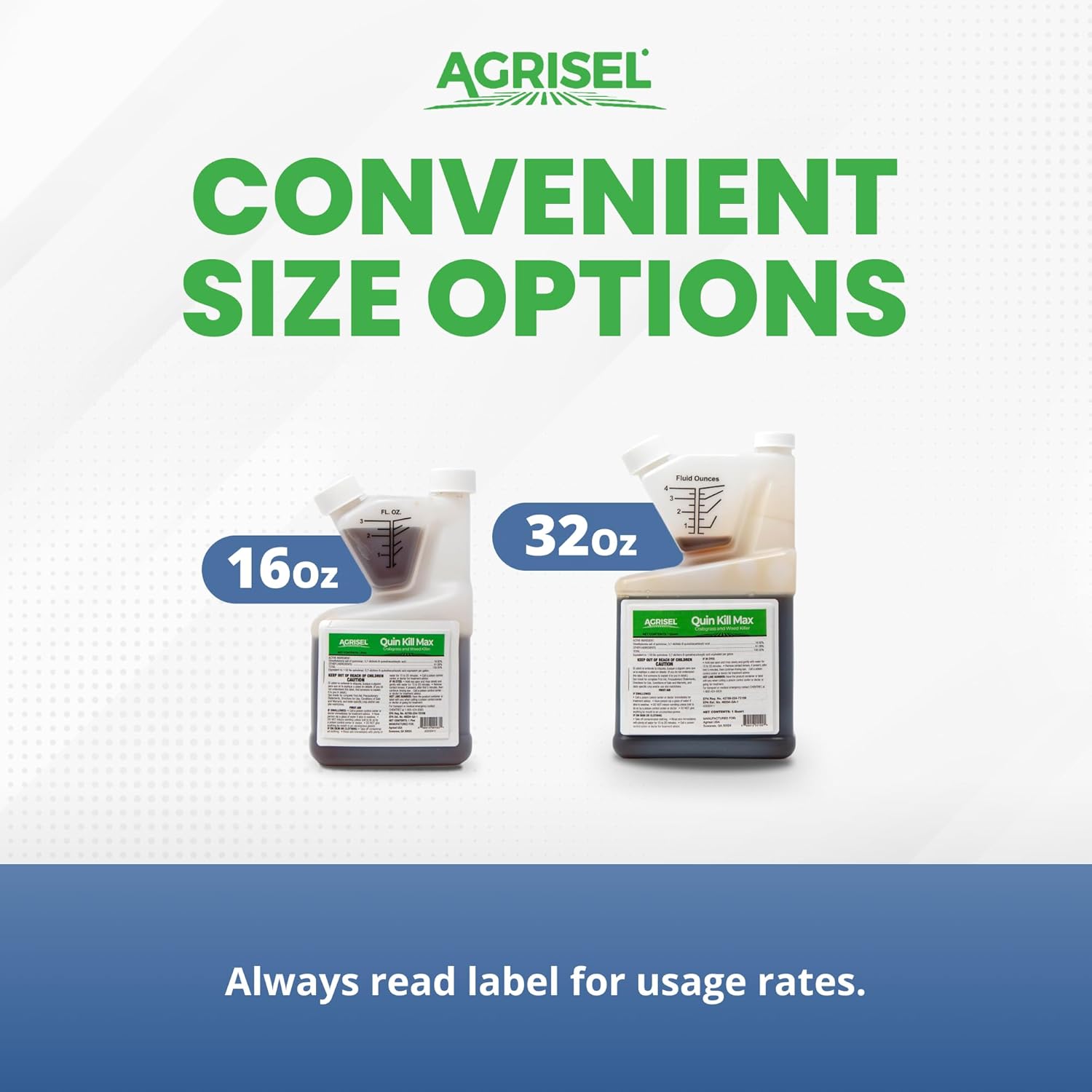 QuinKill Max Weed Killer, Post-Emergent, Targets Tough Weeds, Lawn-Friendly, Pet Safe, Includes 3-Pack of Agrisel Protective Gloves, 16 Ounces