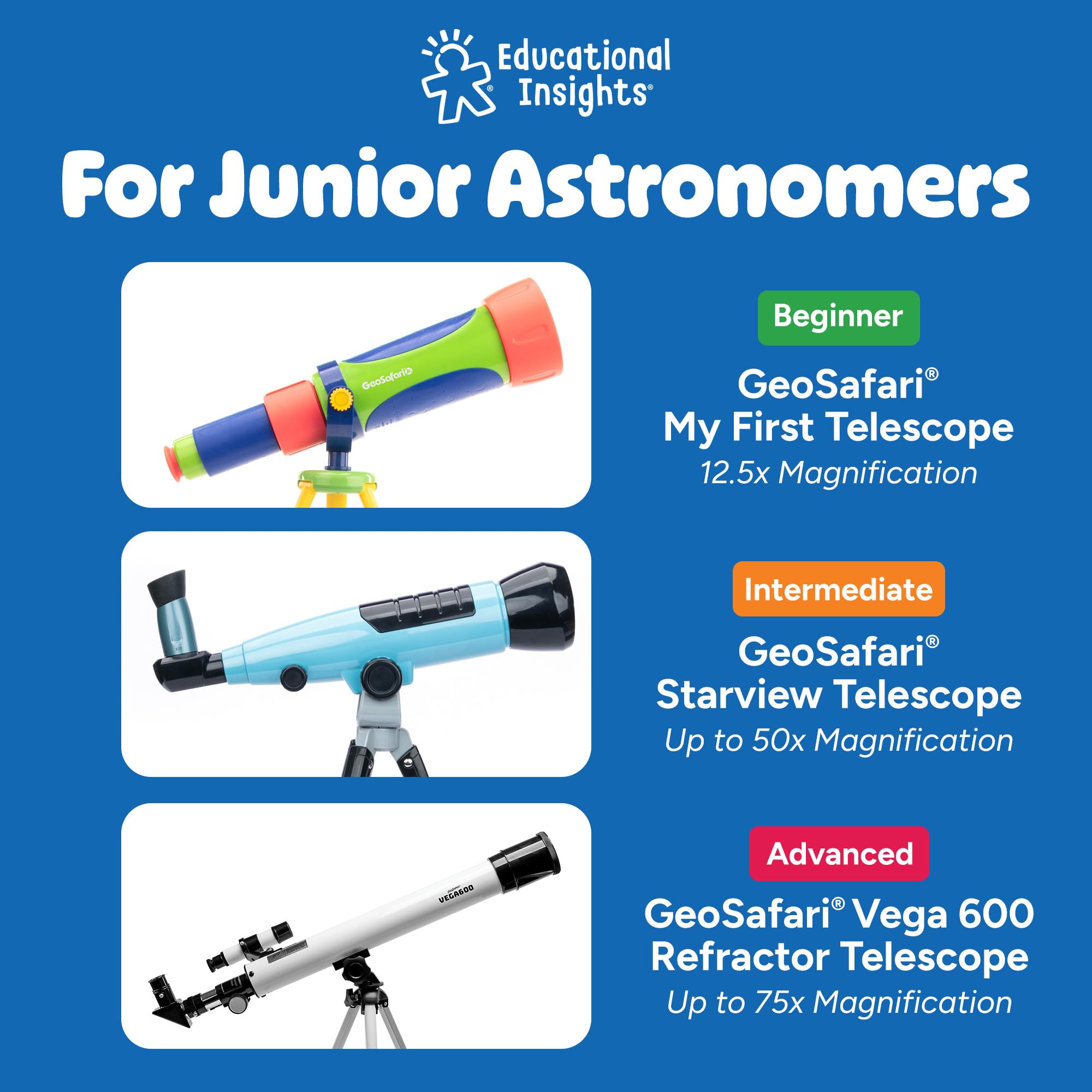 Learning Resources Télescope GeoSafari Starview 10×/50× avec trépied Observation dès 7 Ans