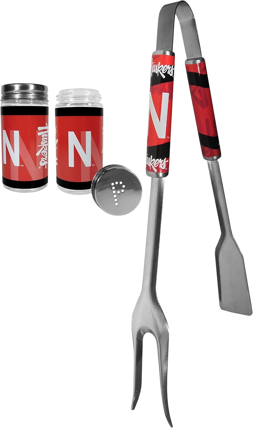 Siskiyou Sports NCAA Nebraska Cornhuskers Unisex 3 in 1 BBQ Tool and Season Shaker, Team Colors, One Size