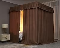 Vista 4 de VETHIN Cortinas de cama estilo techo elástico de cuatro esquinas estilo princesa con dosel para niñas y adultos. Tienda acogedora y transpirable