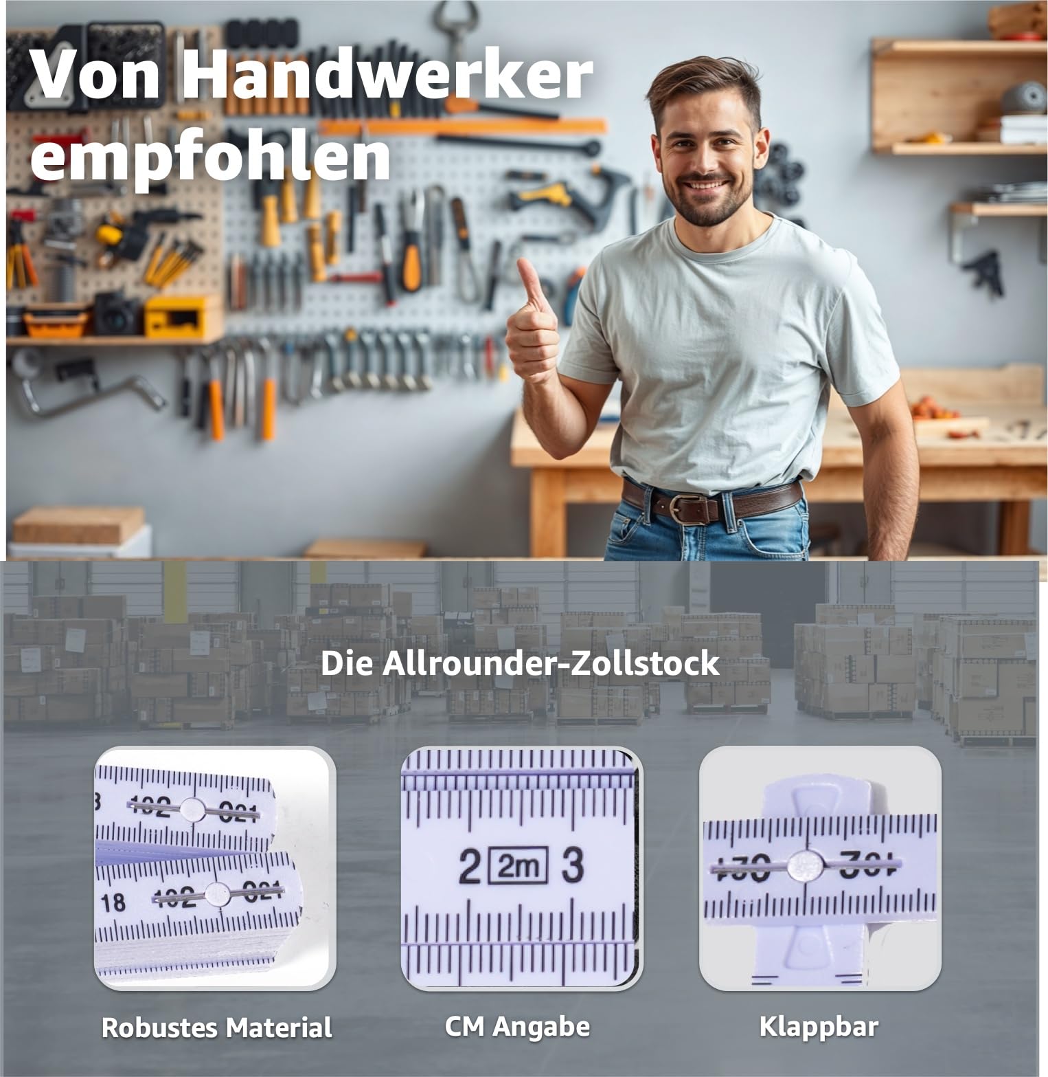 toolmate® 50 sztuk calówki 2 m – miarka wyjątkowo odporna na pękanie i dokładność pomiaru i łatwa do odczytania – biała