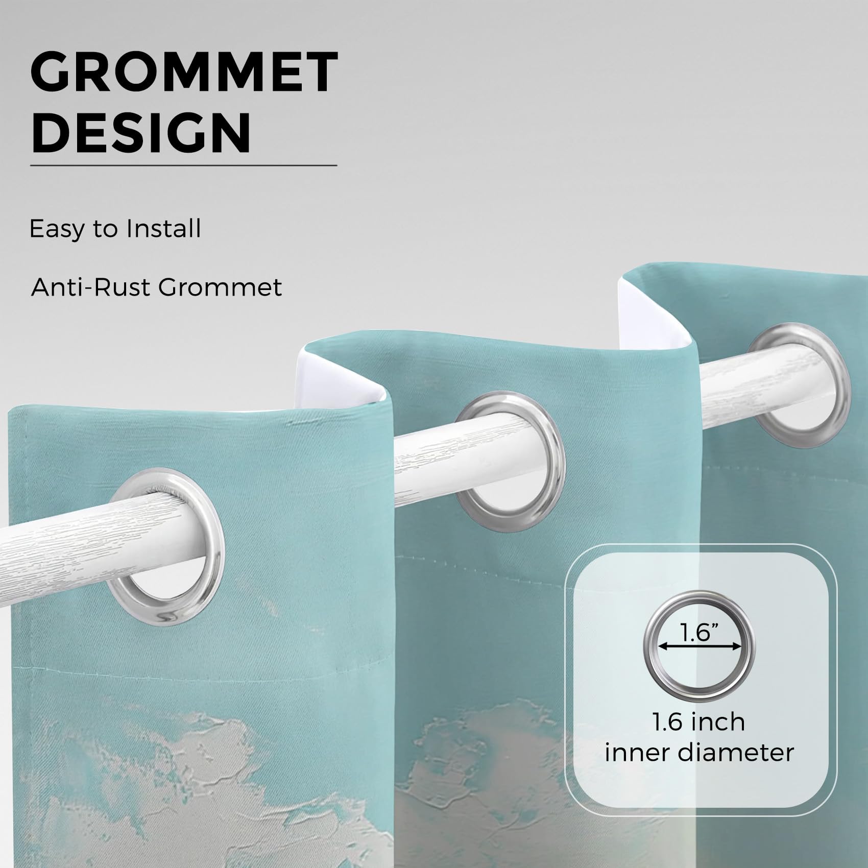 Generisch Meereswelle Vorhänge Wohnzimmer, Vorhang Blickdicht Ölgemälde Wellen Gardinen mit Ösen Schlafzimmer, Thermo Verdunklungsvorhänge 2er Set H200 x B140 cm pw&78