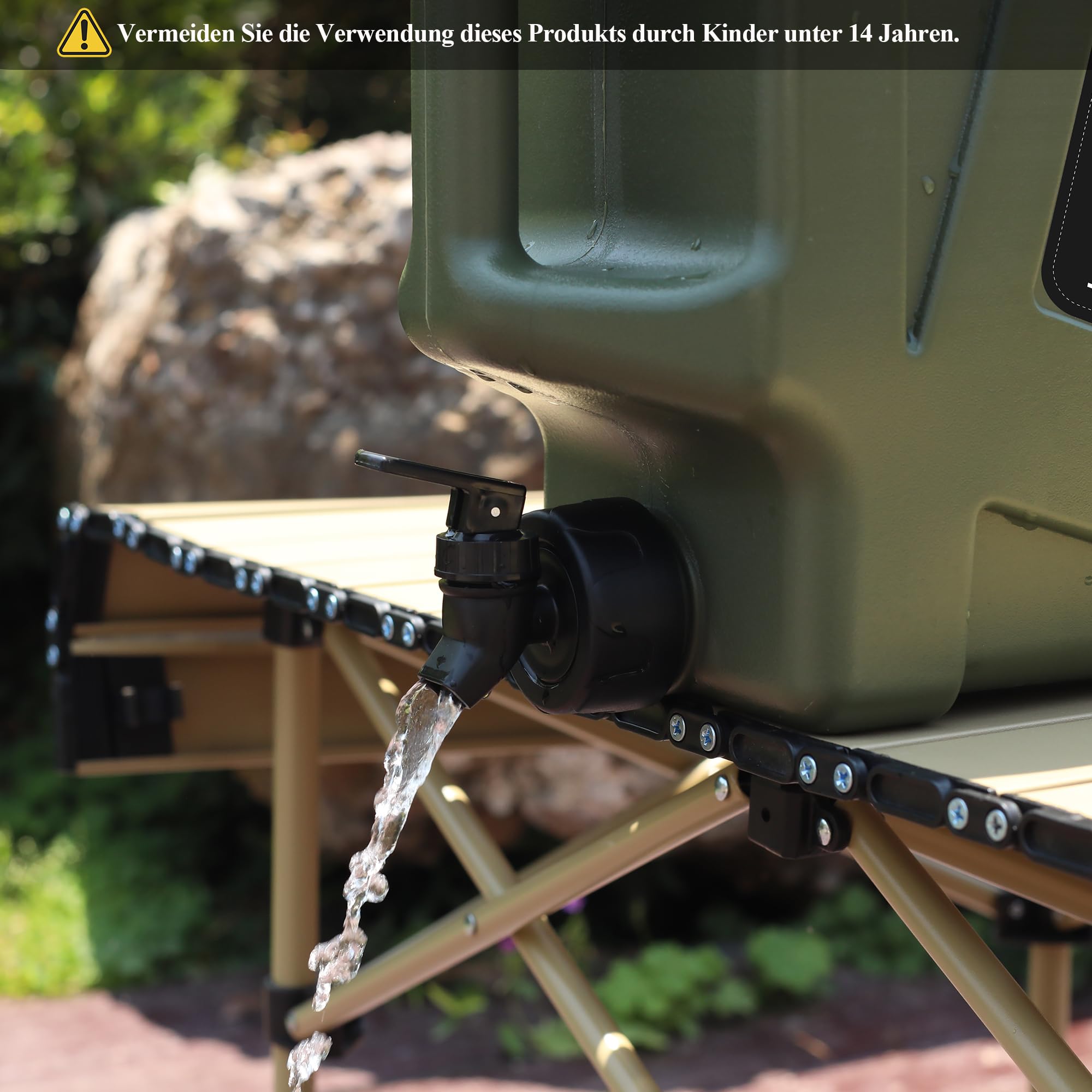 12L Tragbare Wasserkanister mit Hahn, BPA freie Wasserbehälter, Grüner Wassertank, Wasserauslauf, Multifunktions-Wasserbehälter für Camping, Outdoor, Notfalltransport