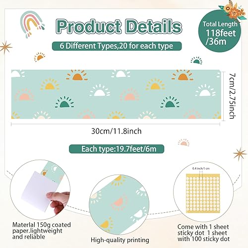 Vista 132 de Containlol Bordes de aula para tablón de anuncios, 118 pies, temática de animales de safari con ribete festoneado, tablero de anuncios colorido