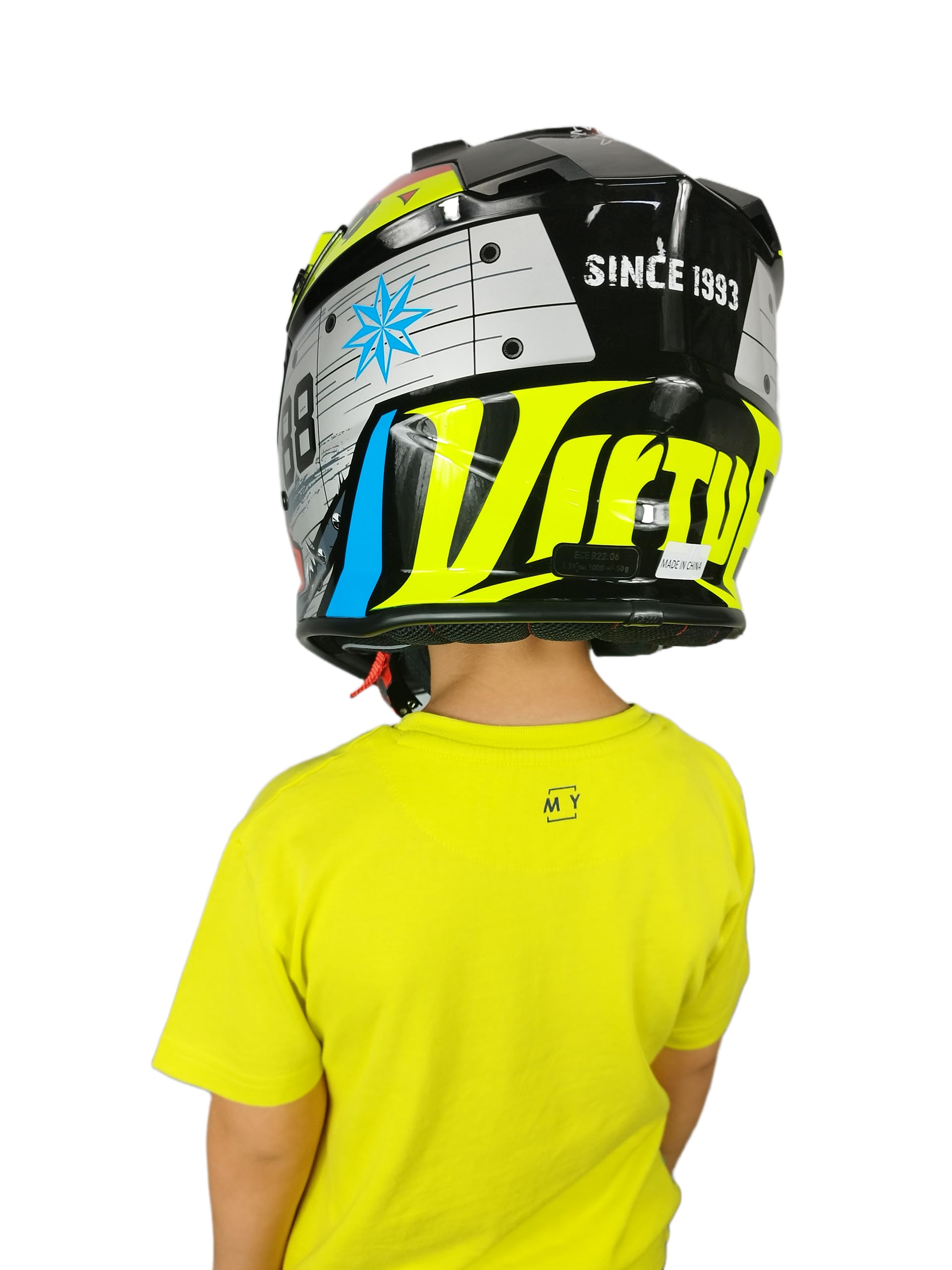 Casco Bimbo bambino per mini moto da Cross Enduro Quad Off Road fuori strada integrale con Nuova Omologazione CE C.E. ECE 22.06