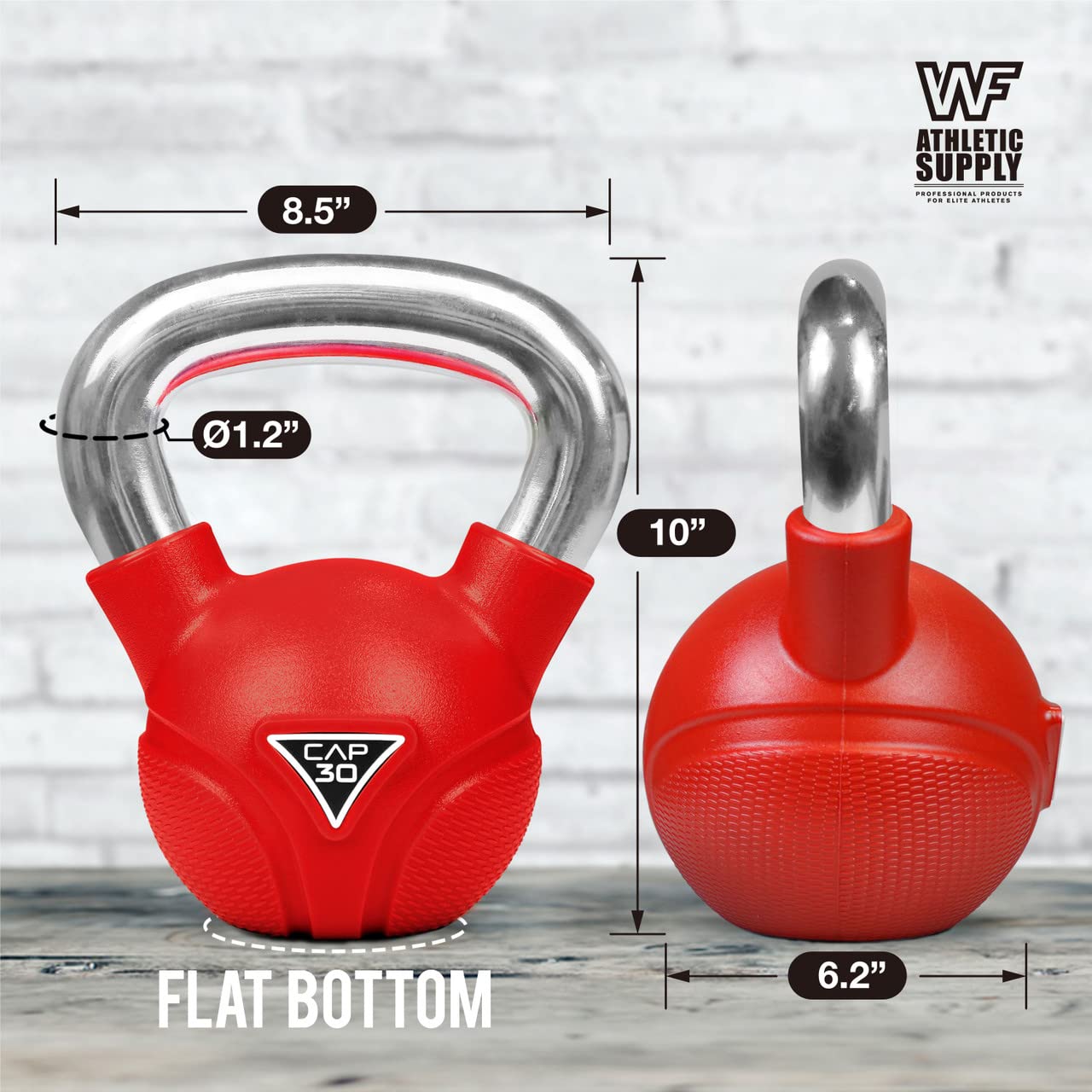 WF Athletic Supply Color PVC Coated Kettlebell with Chrome Handle, Kettlebell Sets for Home Gym, Great for Cross Training, Swings, Body Workout and Muscle Exercise, Kettlebell Weights Available from 10 lb to 35lb